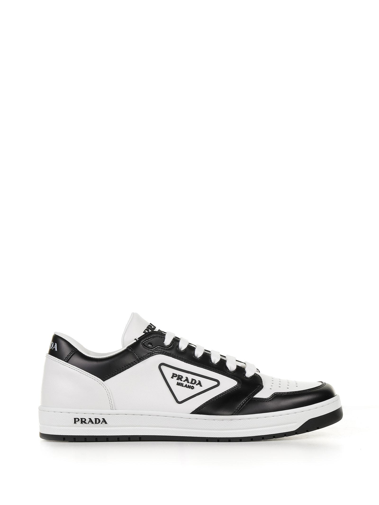 Prada District Leather Sneakers in White for Men | Lyst