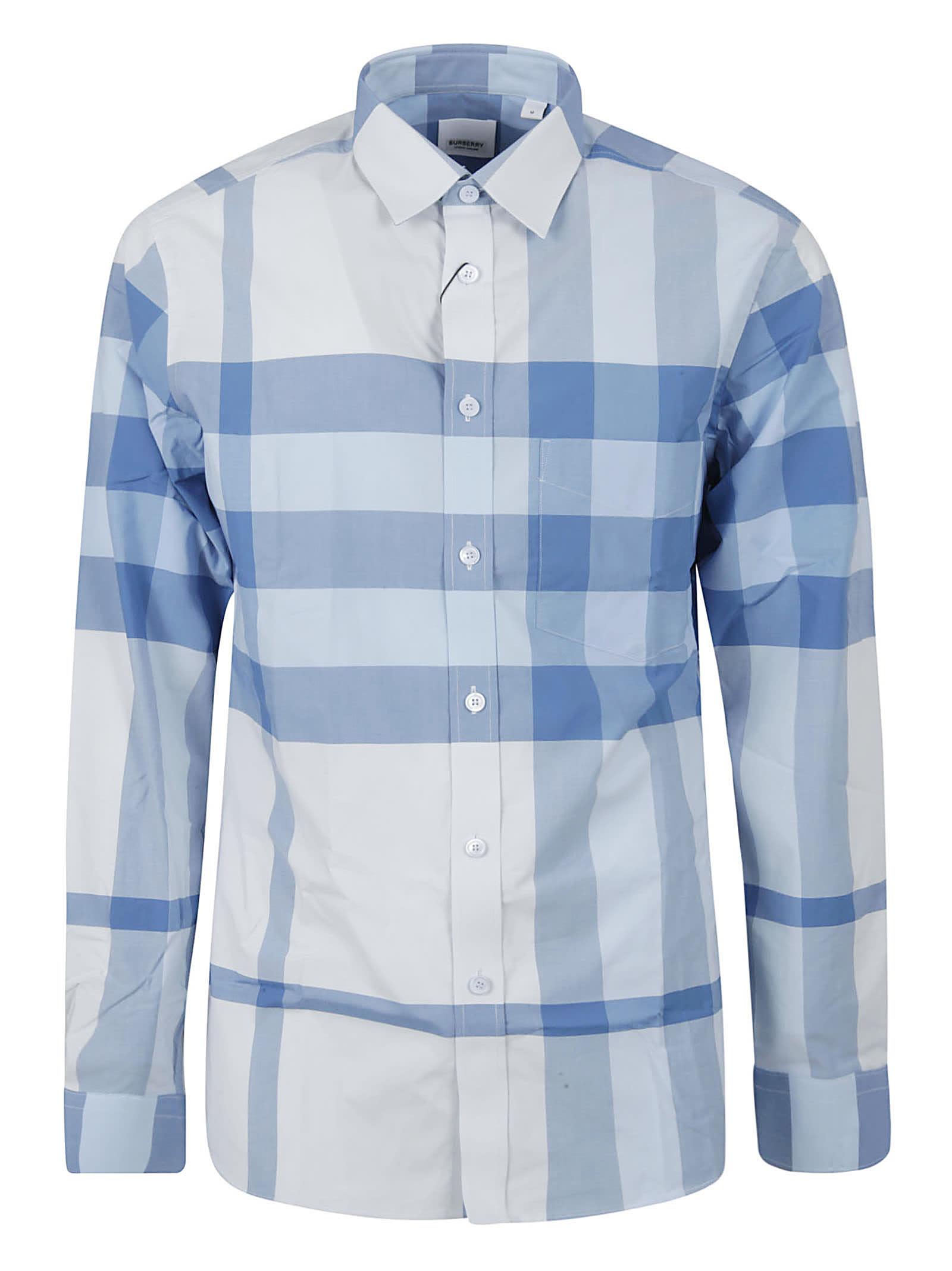 Burberry Somerton Shirt in Blue for Men | Lyst