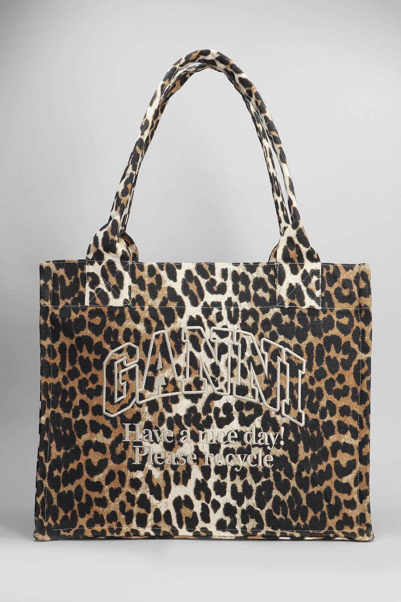 Ganni ◆ Large Easy Shopper Animal Print bag【 残りわずか】 GANNI Large Easy Leopard Print Shopper Bag in Leopard | endource