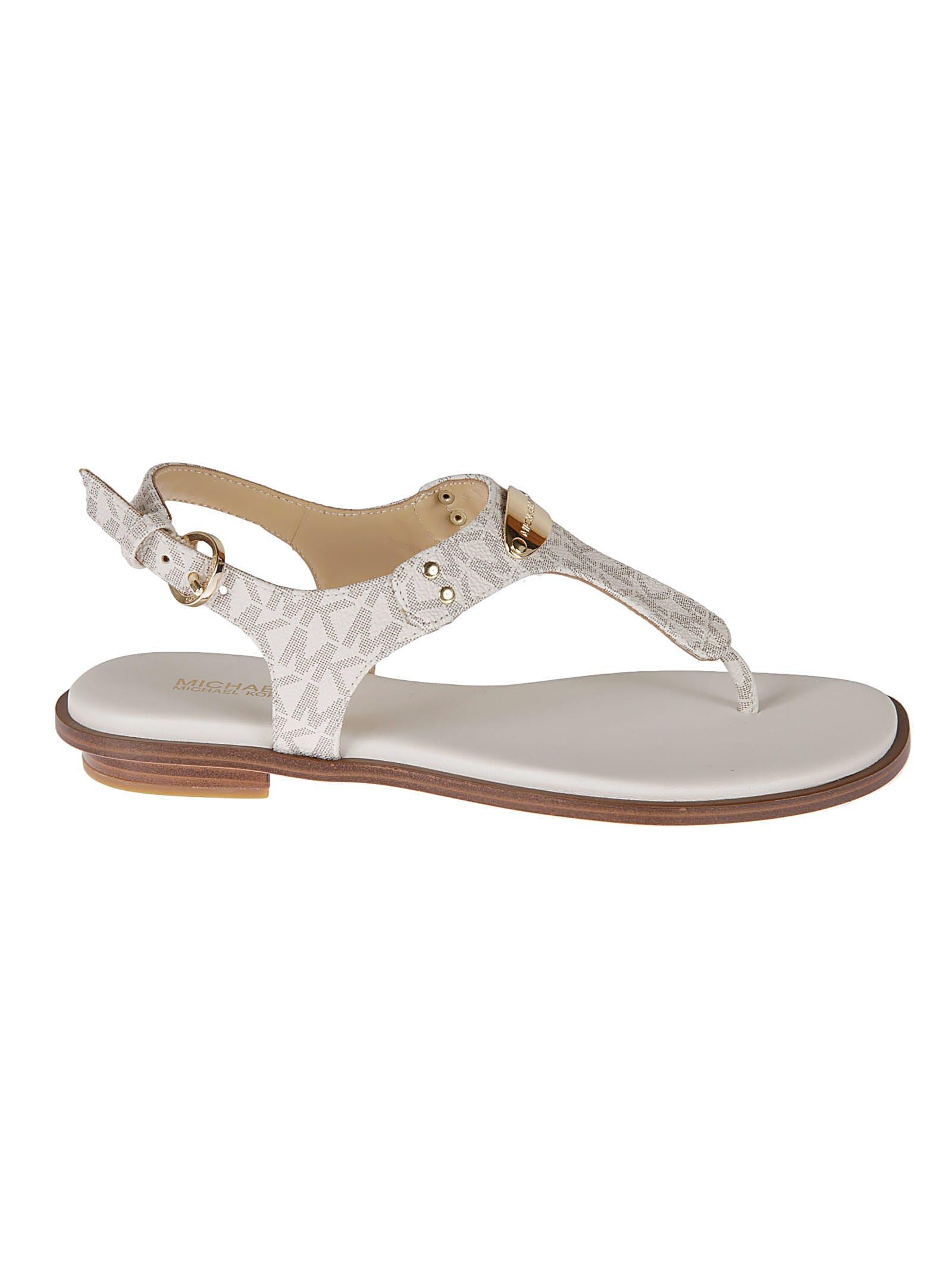 Michael Kors Mk Plate Thong Sandals in White | Lyst