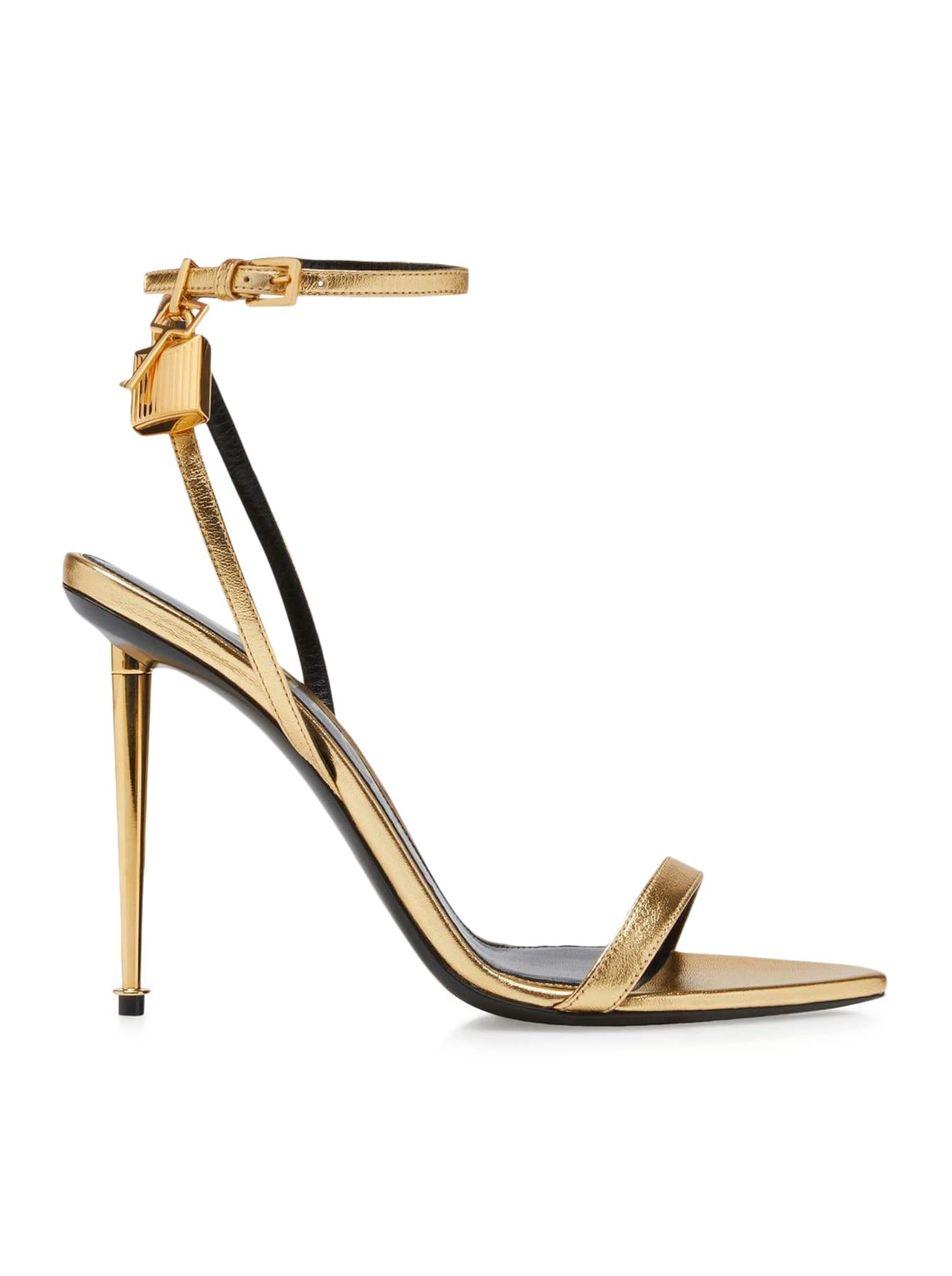 Tom Ford Naked 105 Metallic Leather Point-toe Ankle-strap Sandals | Lyst