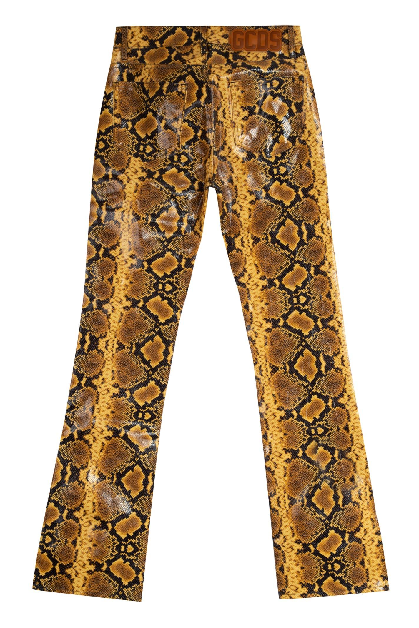 Gcds Cotton Faux Leather Trousers for 