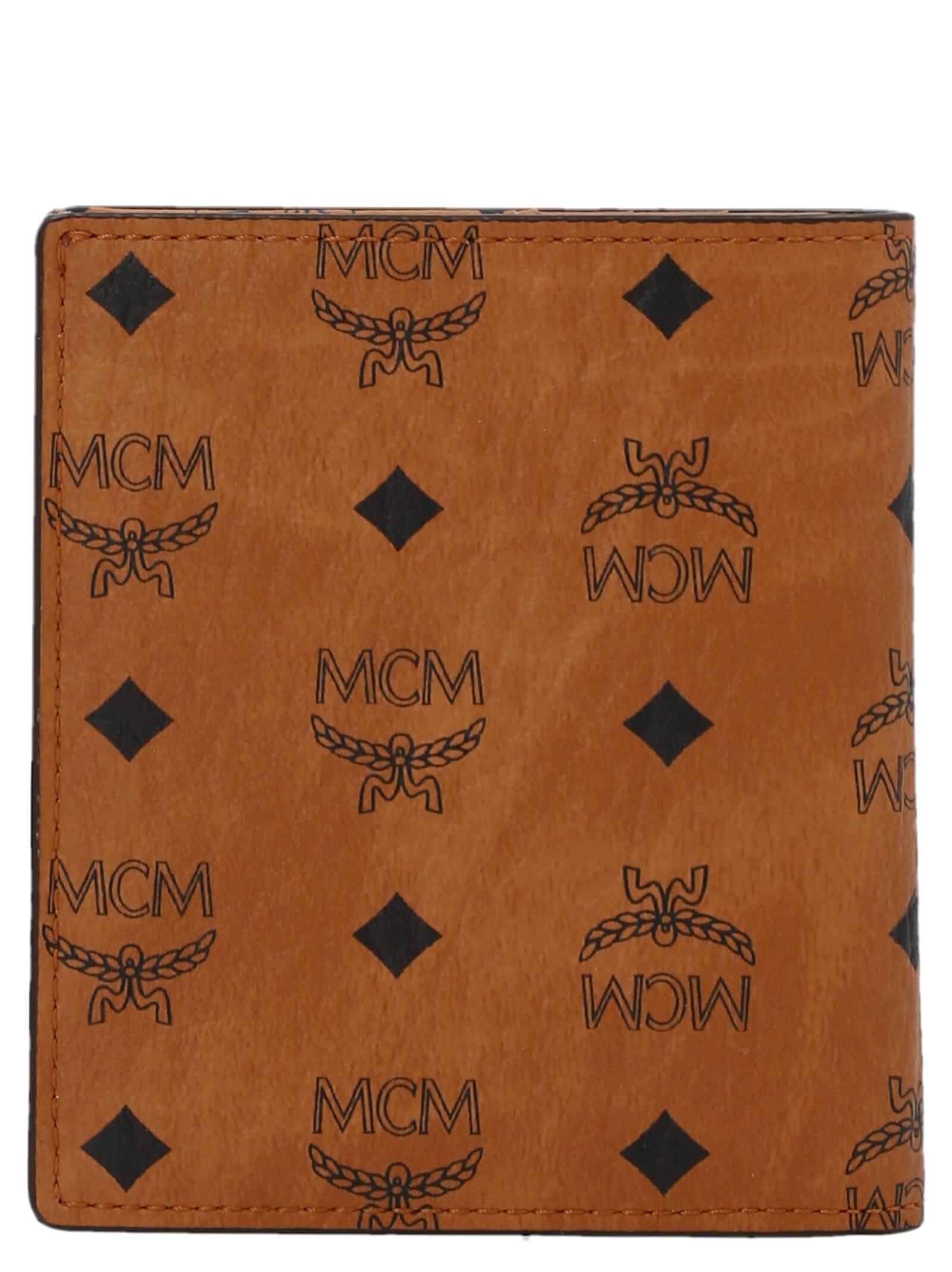 MCM Portacarte Veritas Mini Monogram in Brown | Lyst
