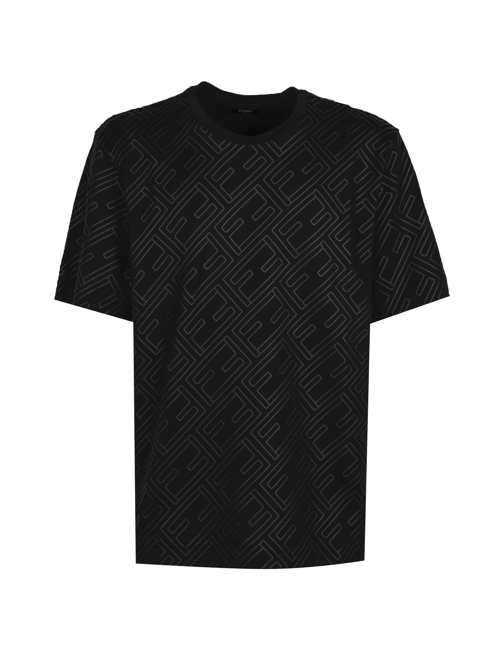 Fendi T-shirt With Ff Motif in Black for Men | Lyst