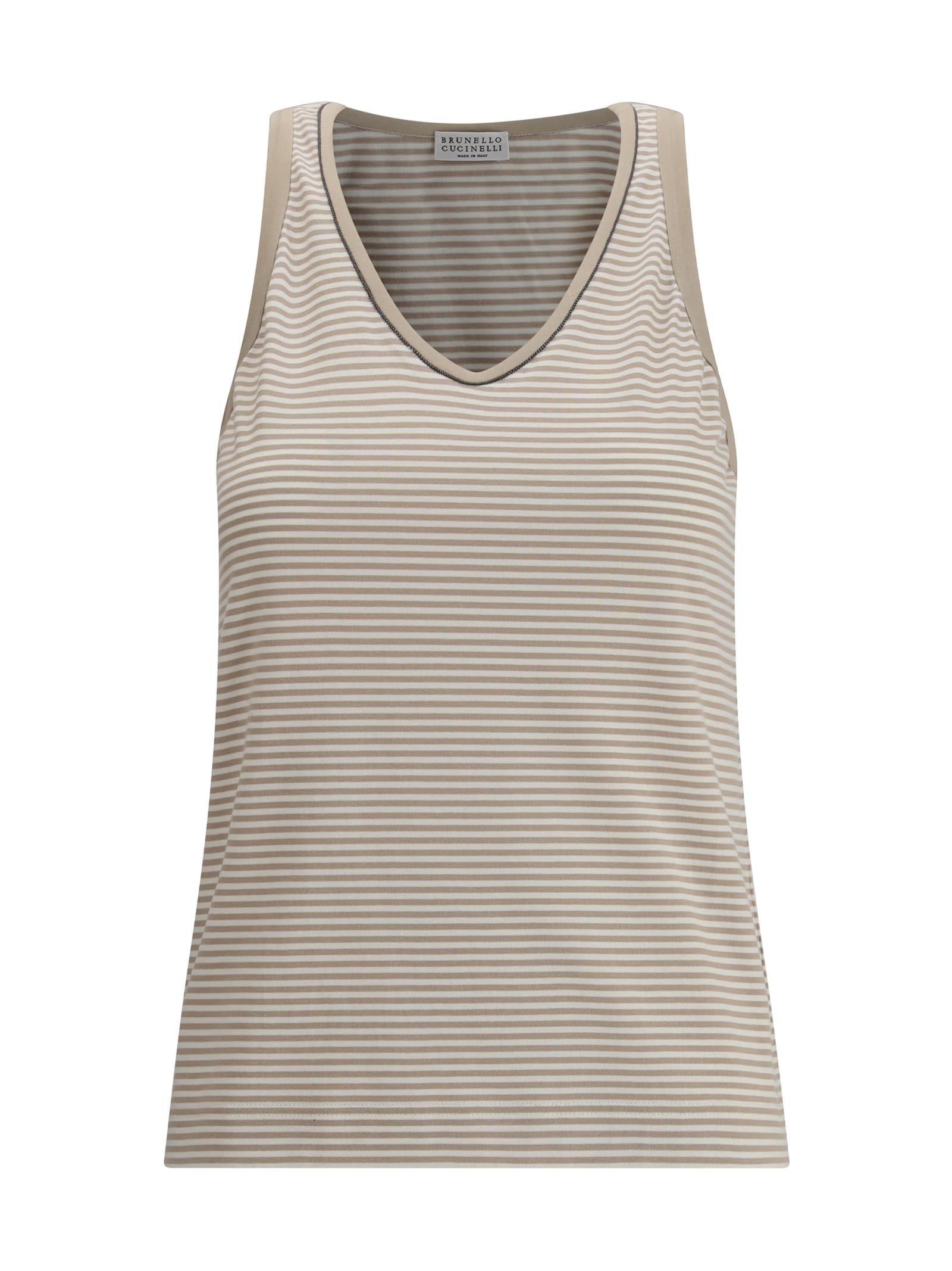 Tシャツ・カットソー BRUNELLO CUCINELLI COTTON TANK TOP Brunello Cucinelli Sleeveless and tank tops for Women