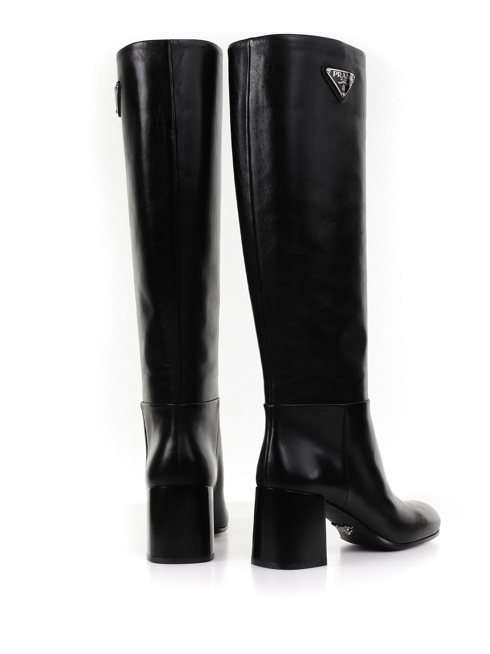 prada triangle logo boots