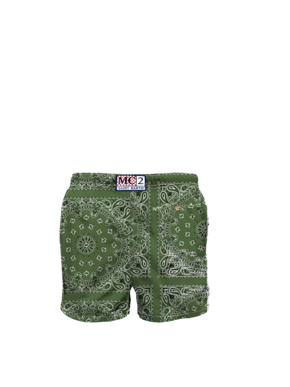 Mc2 Saint Barth Pantaloncini Da Bagno Uomo Con Stampa Bandana Verde  Caprese00084b in Green for Men | Lyst