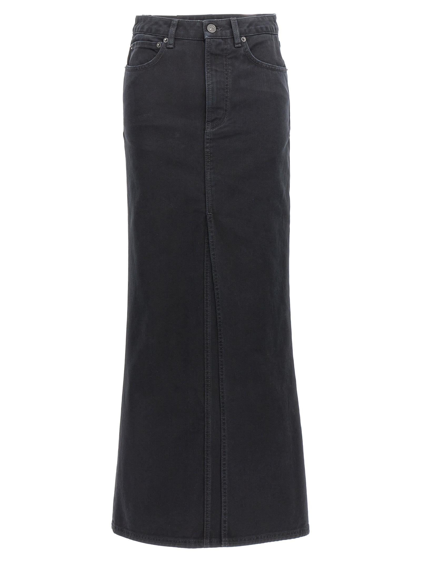 Balenciaga Denim Long Skirt Skirts in Black | Lyst