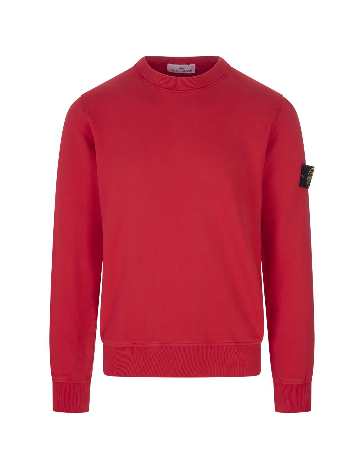 Stone Island Crew-neck Sweatshirt In Red Cotton for Men | Lyst
