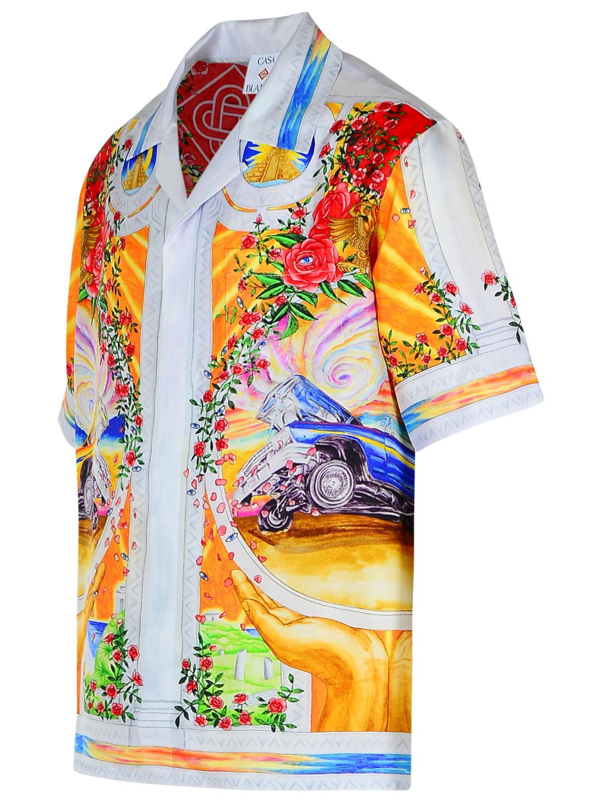 CASABLANCA Tornade De Rose' Silk Shirt in Orange for Men | Lyst