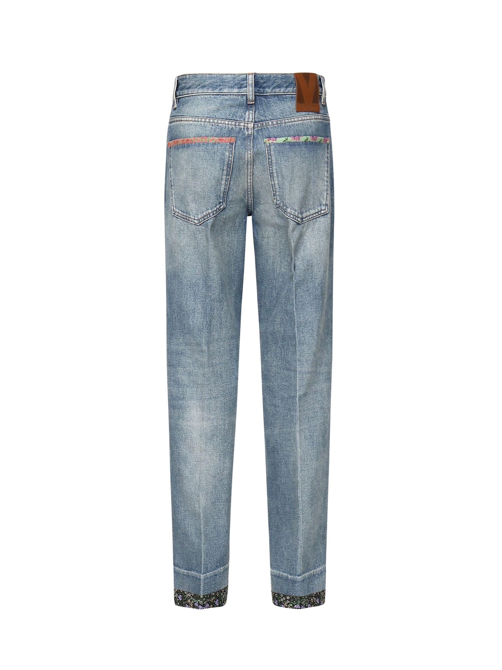 デニム・ジーパン Valentino Garavani Denim Jeans With Printed Edges Valentino Garavani Denim Jeans With Printed Edges in Blue | Lyst
