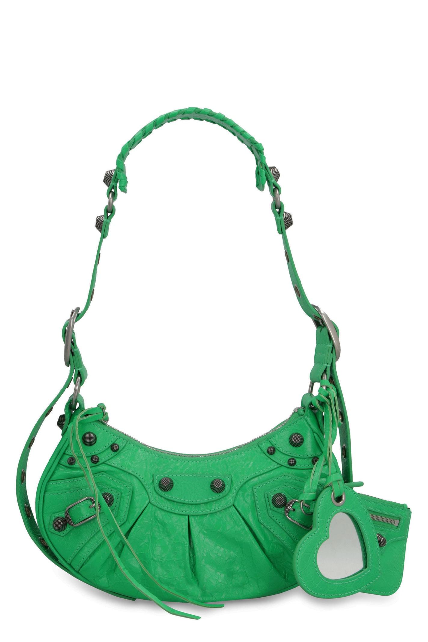 Balenciaga Le Cagole Xs Leather Crossbody Bag in Green | Lyst