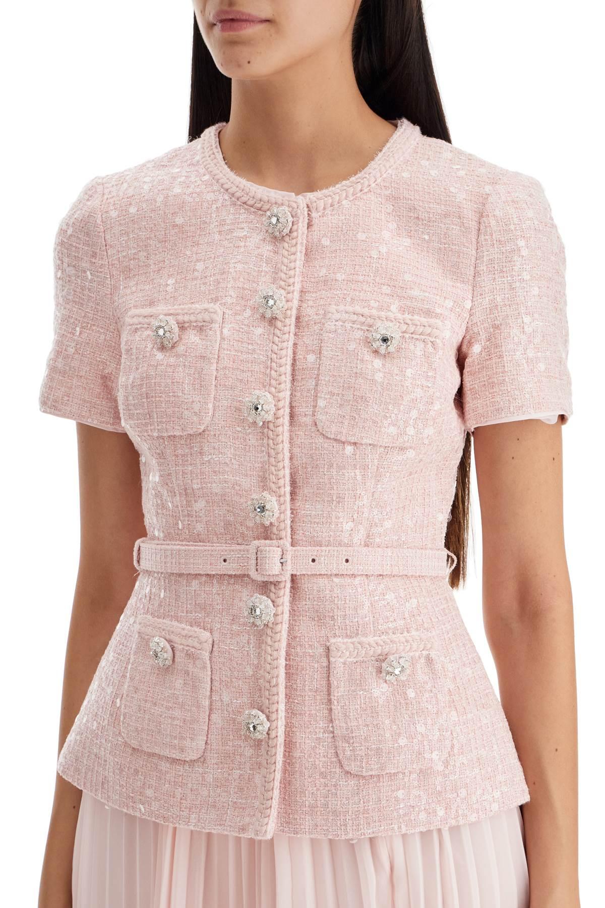 self portrait pink tweed dress Self-Portrait PINK Tweed dress with metallic thread and sequins