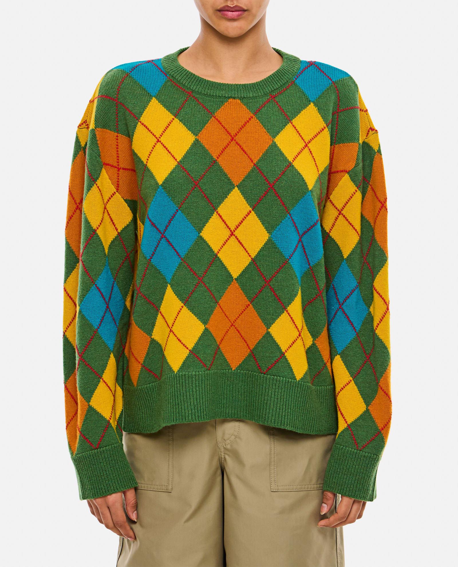 Loewe Green/ Argyle-pattern Wool Jumper Lyst