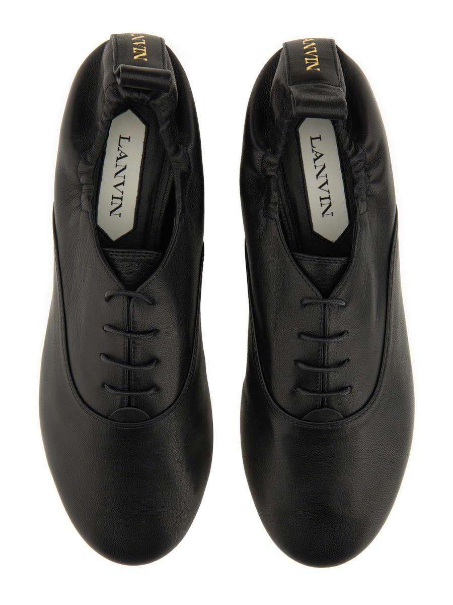 フラットシューズ Lanvin Lace-Up Slipper With Pointed Toe Lanvin Lace-Up Slipper With Pointed Toe in Black | Lyst