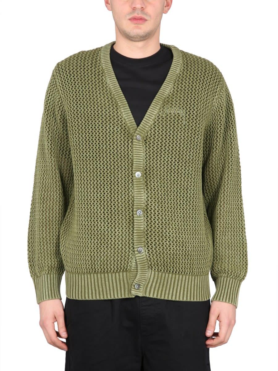 Stussy V-Neck Cardigan in Green for Men | Lyst
