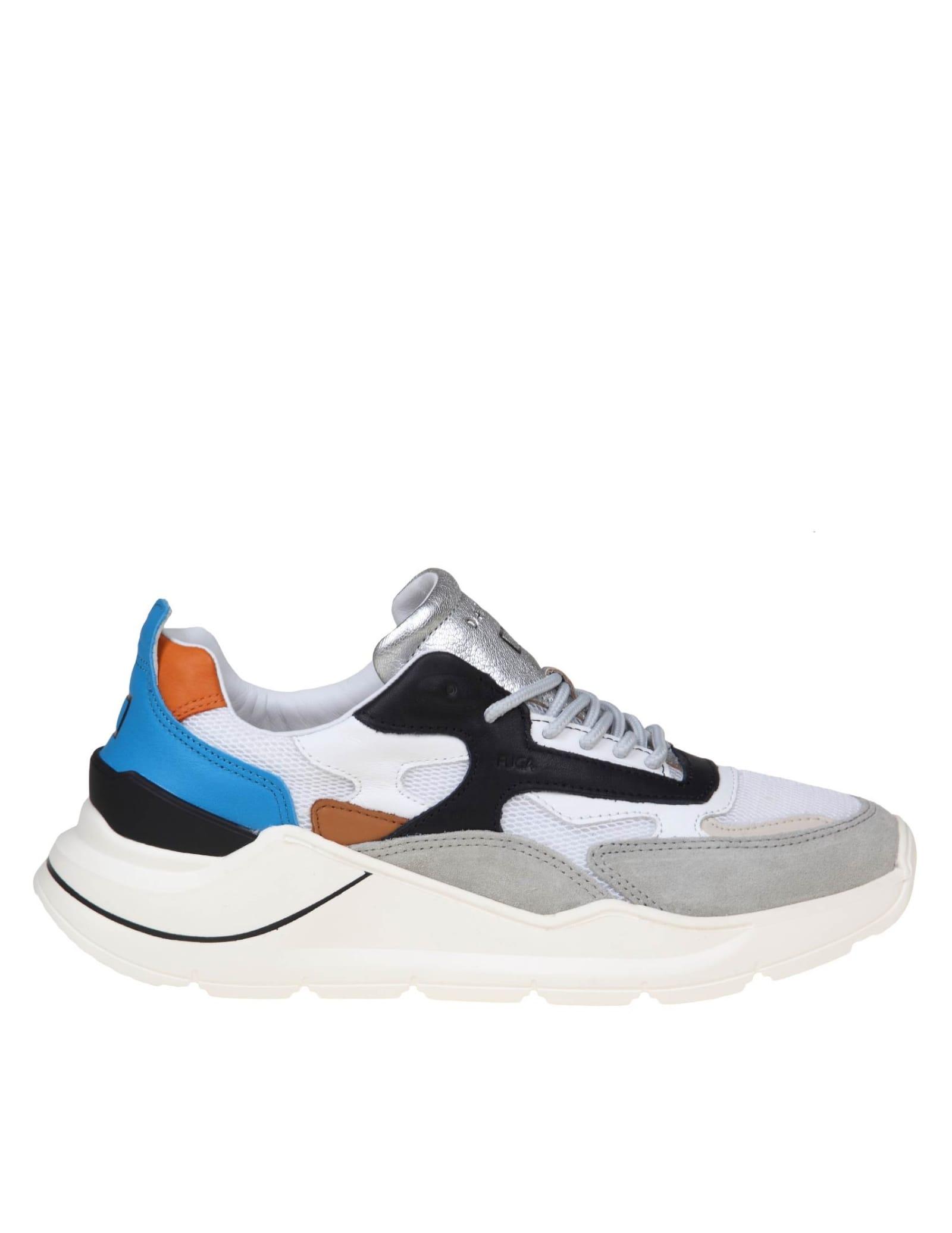 Date Fuga Sneakers In White/black Leather And Fabric in Blue for Men | Lyst