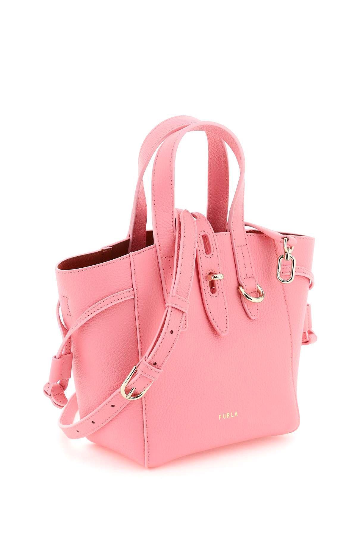 Furla Leather Mini Net Tote Bag in Pink | Lyst