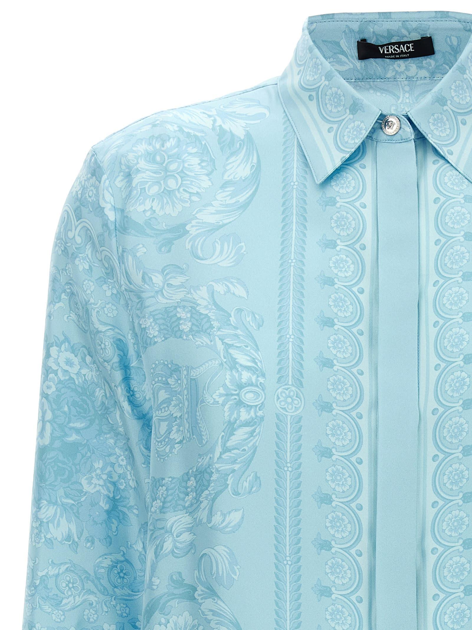 Versace Barocco Shirt in Blue | Lyst