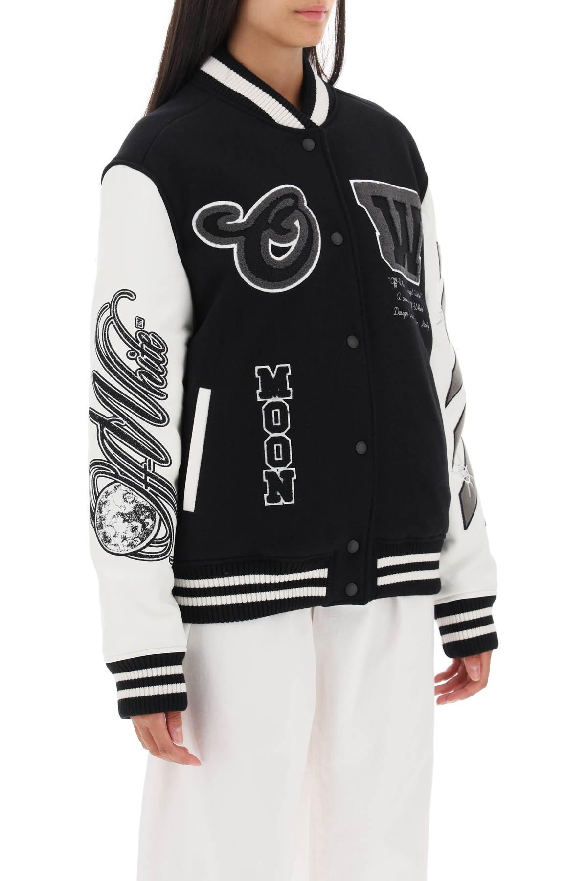 Off-White c/o Virgil Abloh Meteor Varsity Bomber Jacket in Black | Lyst