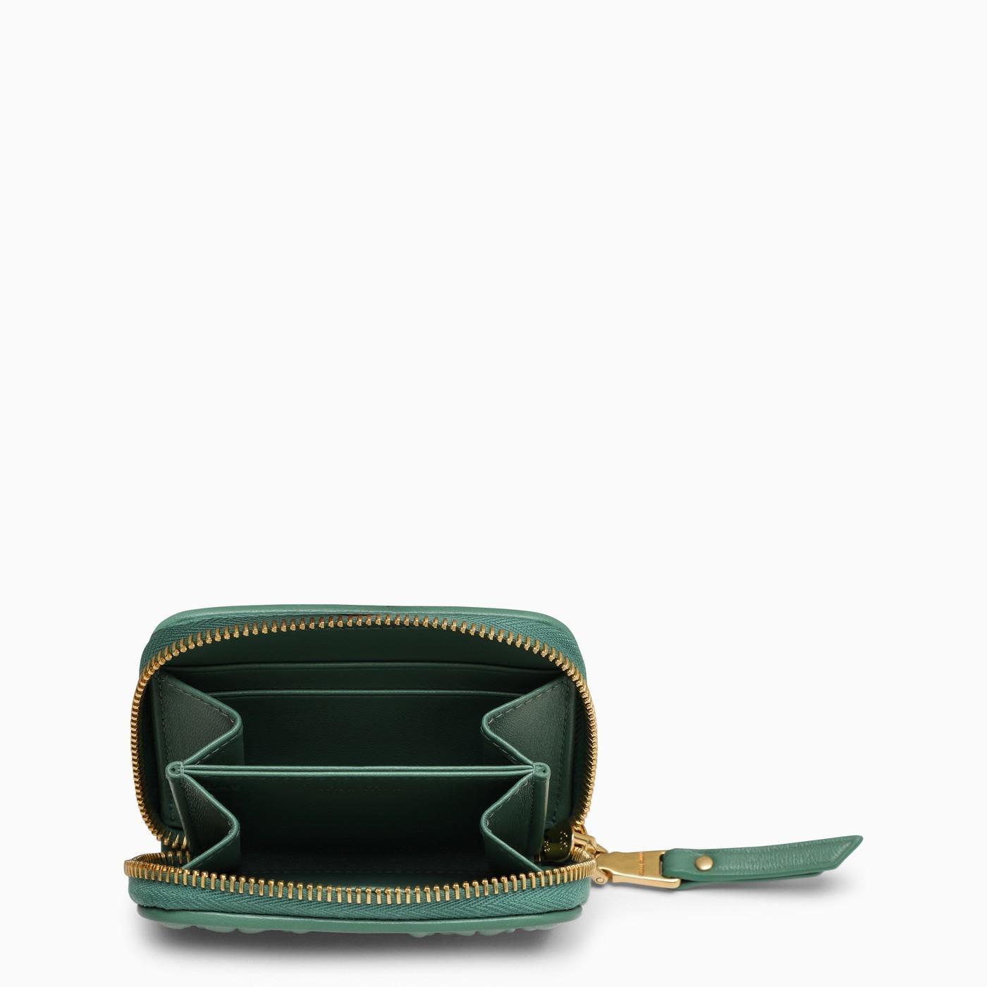 Miu Miu Sage Quilted Leather Zip-around Wallet in Green