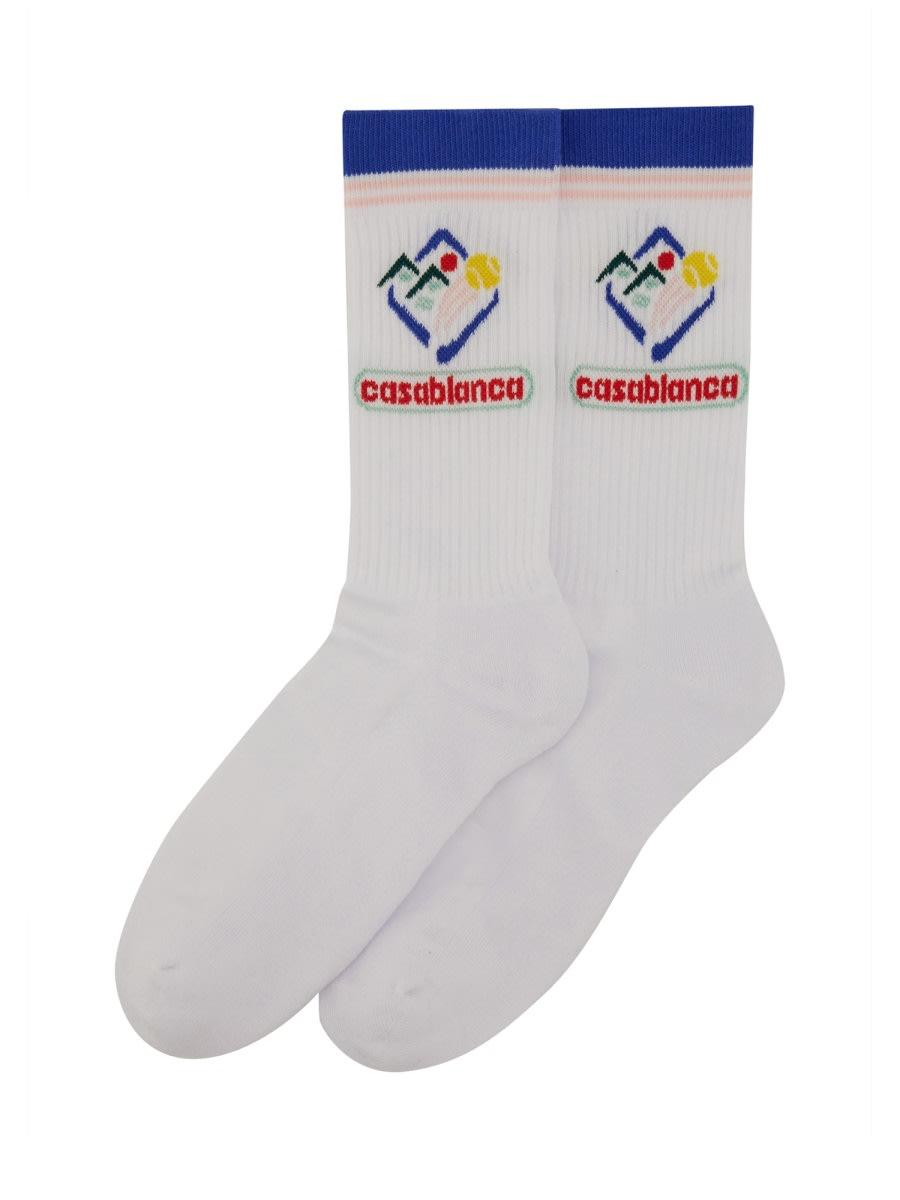【関税込み】Casablanca ホワイト Fuji Dream ソックス CASABLANCA Socks for Women | Online Sale up to 23% off | Lyst