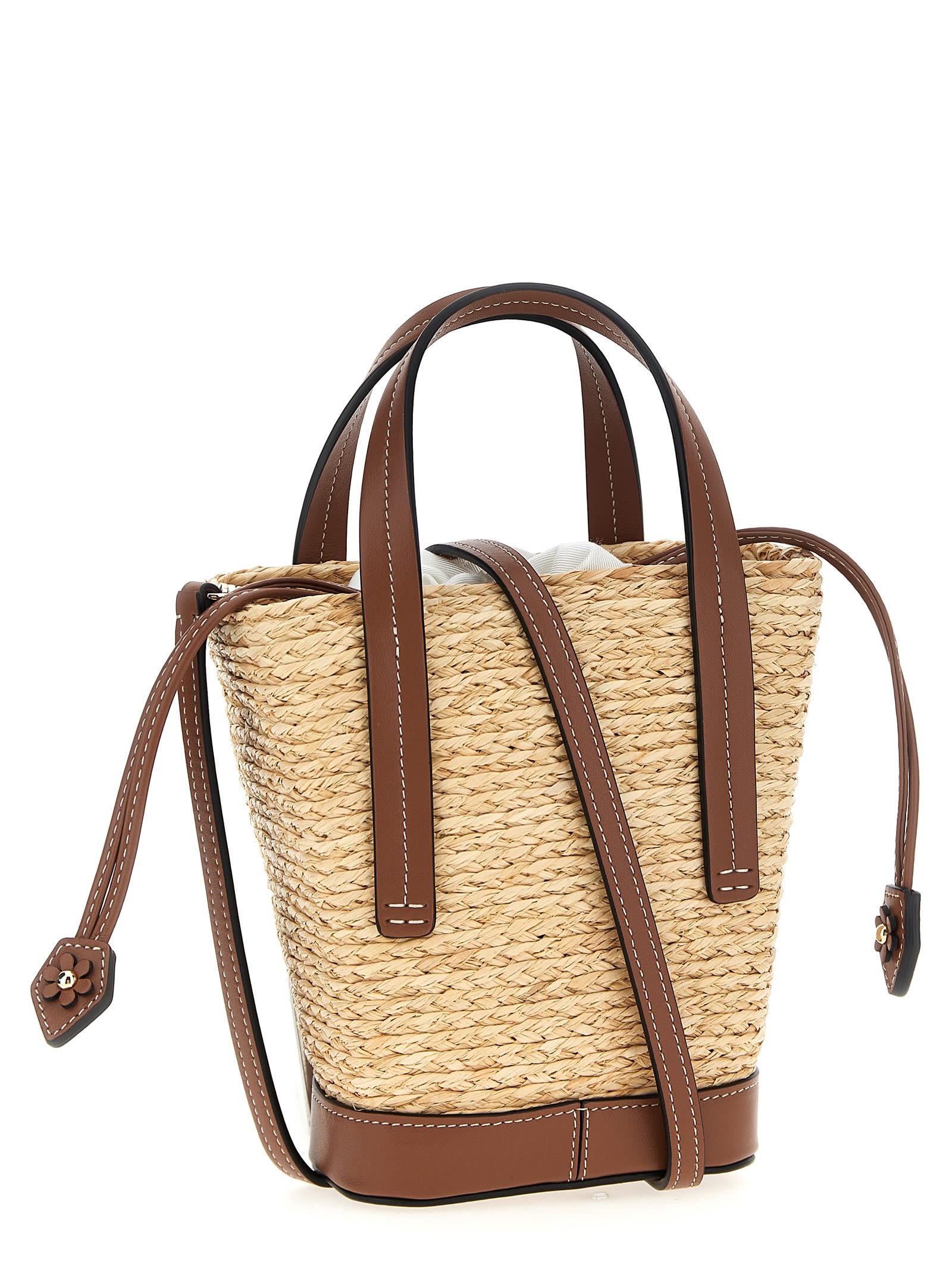 【ROGER VIVIER】 Skate 'Mini Viv' bucket bag Viv' Skate Mini Bucket Bag in raffia Multicolour Woman