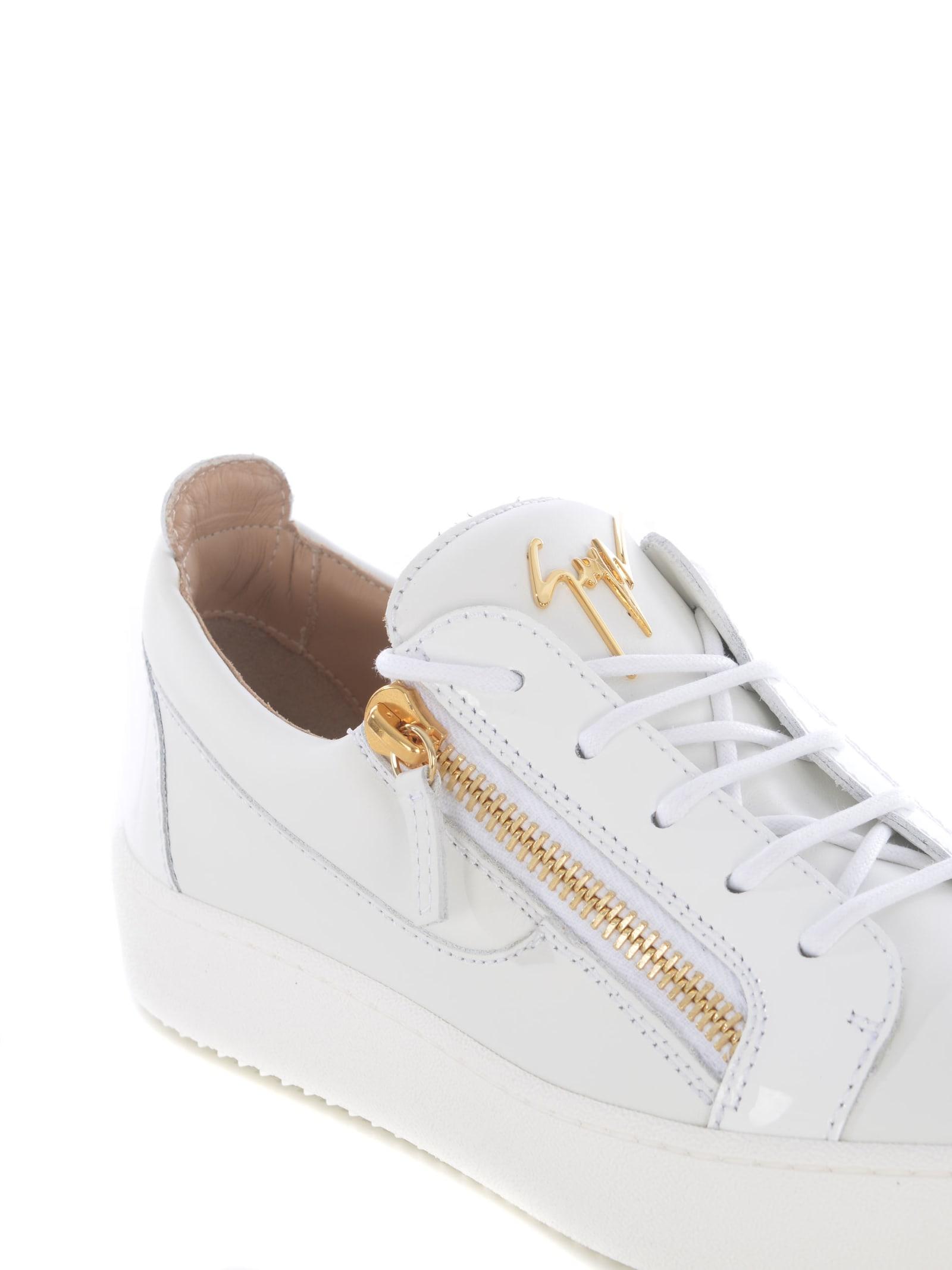 Giuseppe Zanotti Leather Sneakers Birel In Pelle E Vernice in White for Men  - Lyst