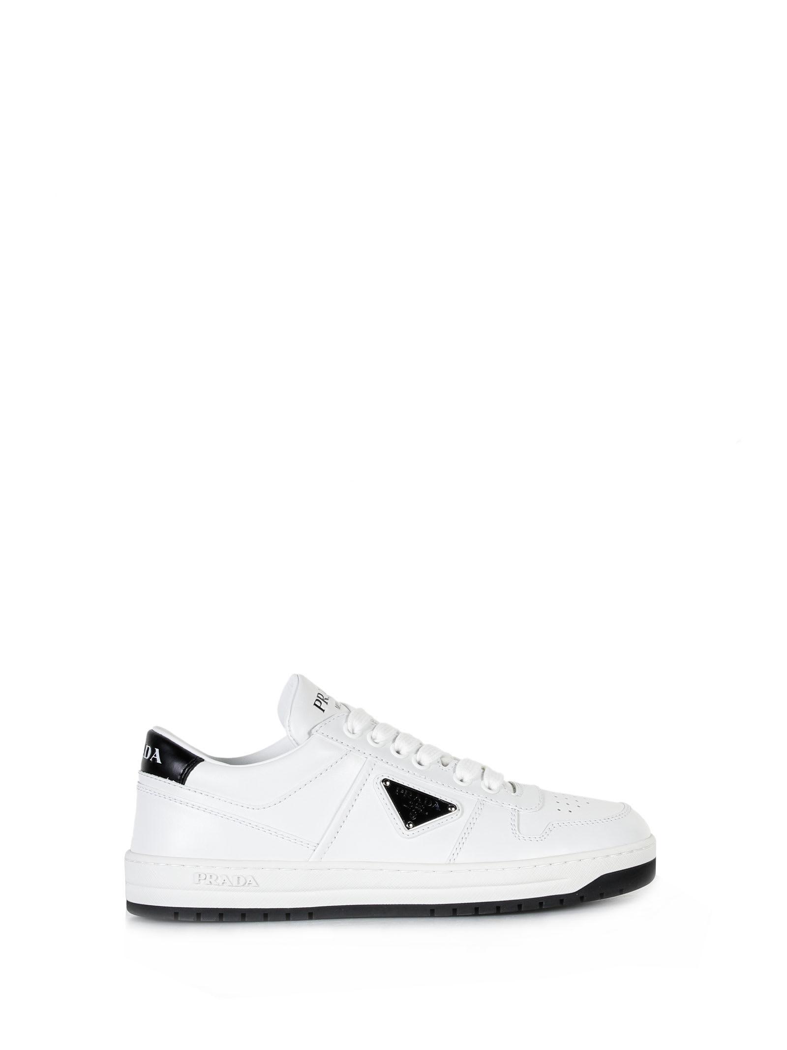 Prada Downtown Sneakers In Leather in White | Lyst