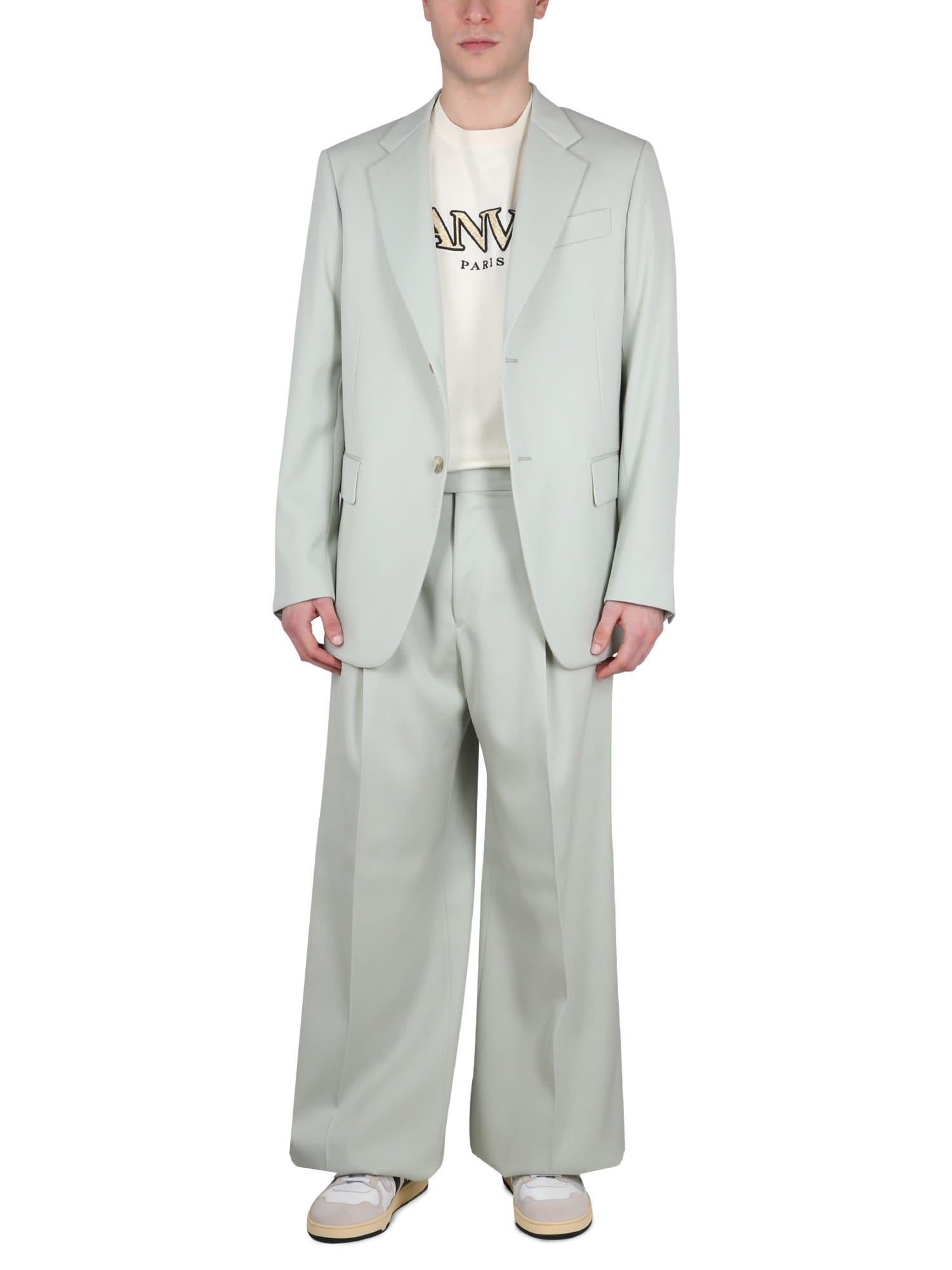 Lanvin Single-breasted Boxy Jacket in Gray for Men | Lyst