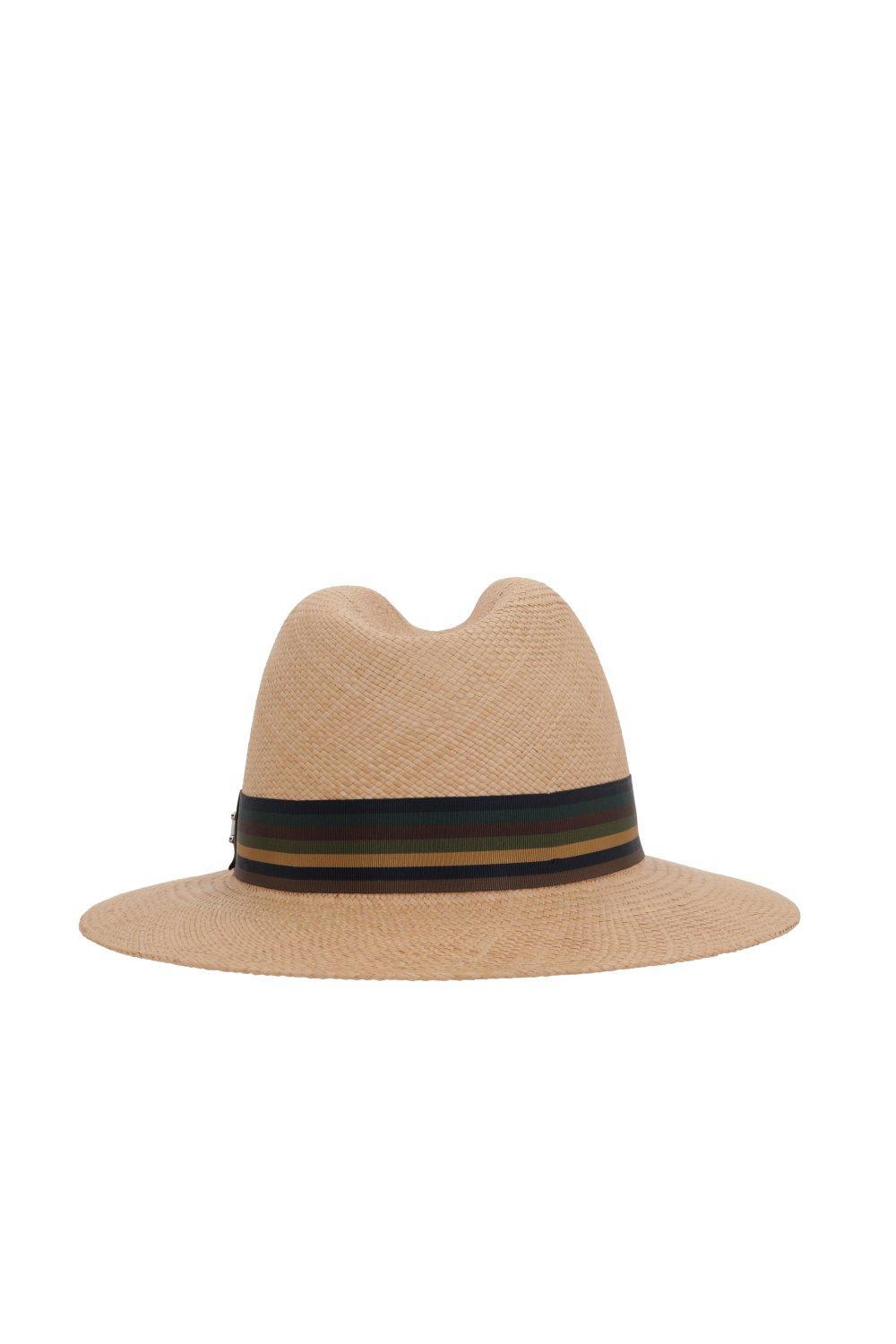 MAX MARA Rodesia rafia hat ラフィア ロゴプレート Max Mara Rodesia Logo Plaque Hat in Natural | Lyst