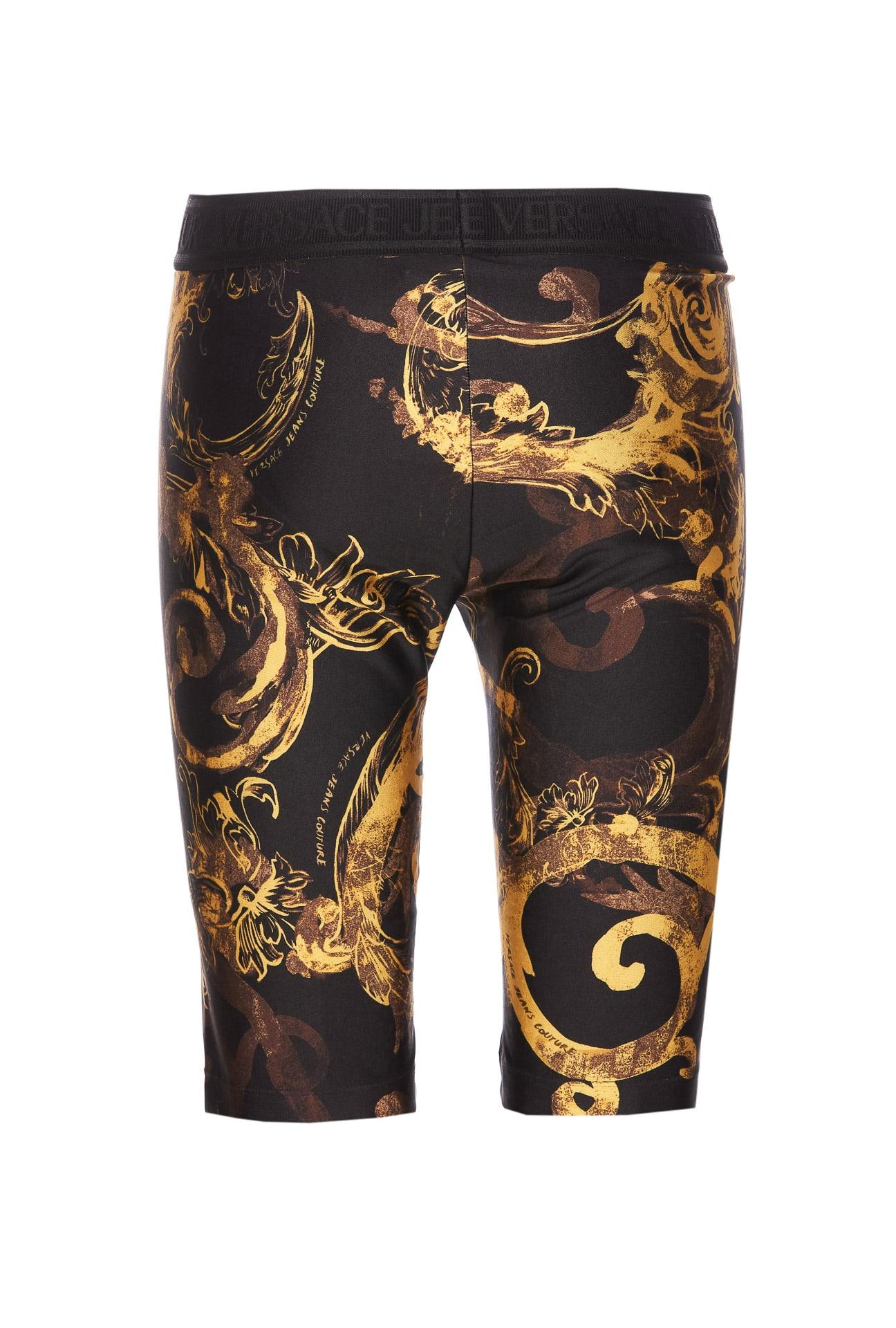 Versace Jeans Couture Watercolor Couture Short Leggings in Black