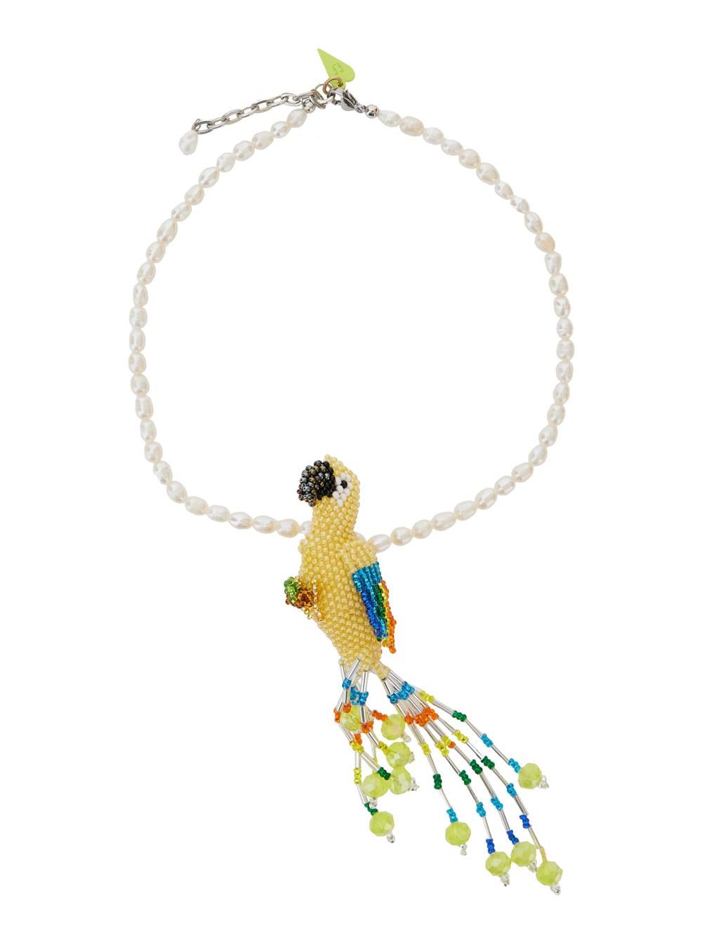 ネックレス・ペンダント forte forte FW25 NECKLACE (14184 0088) Forte Forte Metallic Necklace With Animal Pendant in White