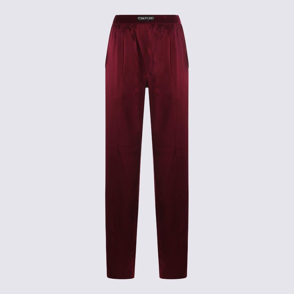 【関税＆送料込み】Tom Ford Dark Red Silk Pants Tom Ford Pajamas for Women | Online Sale up to 65% off | Lyst