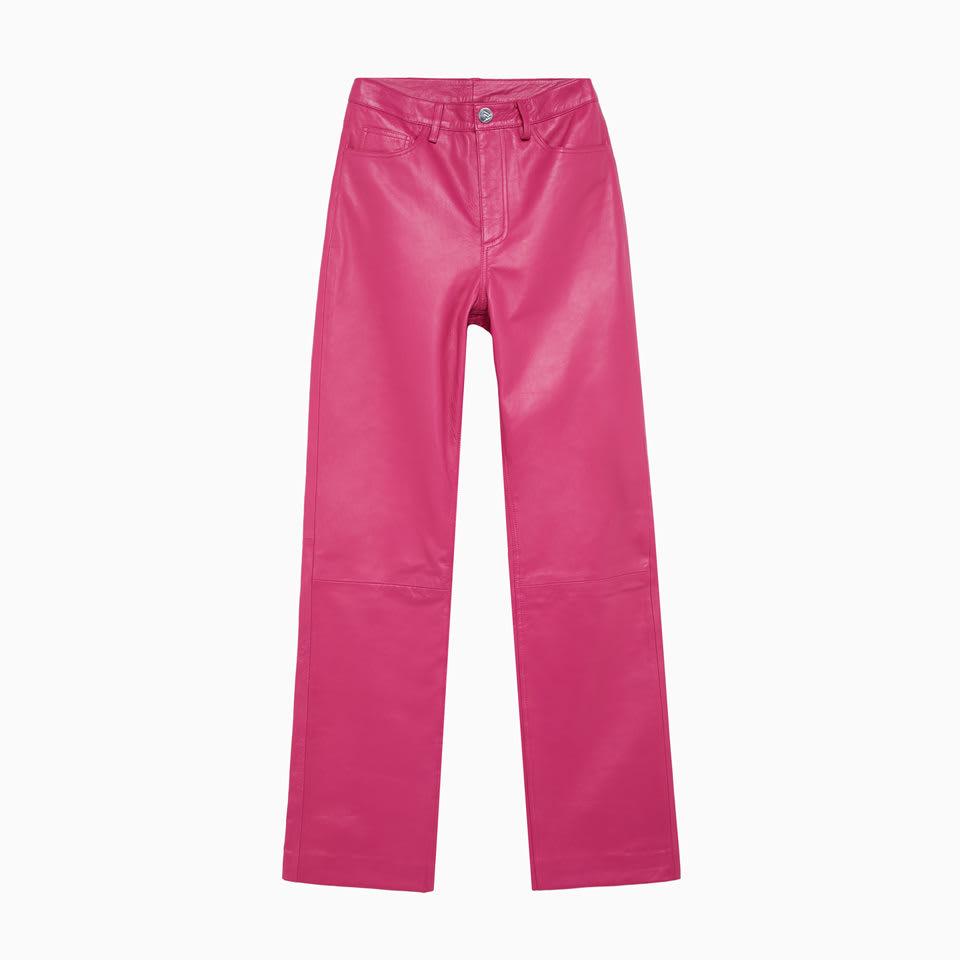 REMAIN Birger Christensen Remain Lynn Leather Pants in Pink | Lyst UK