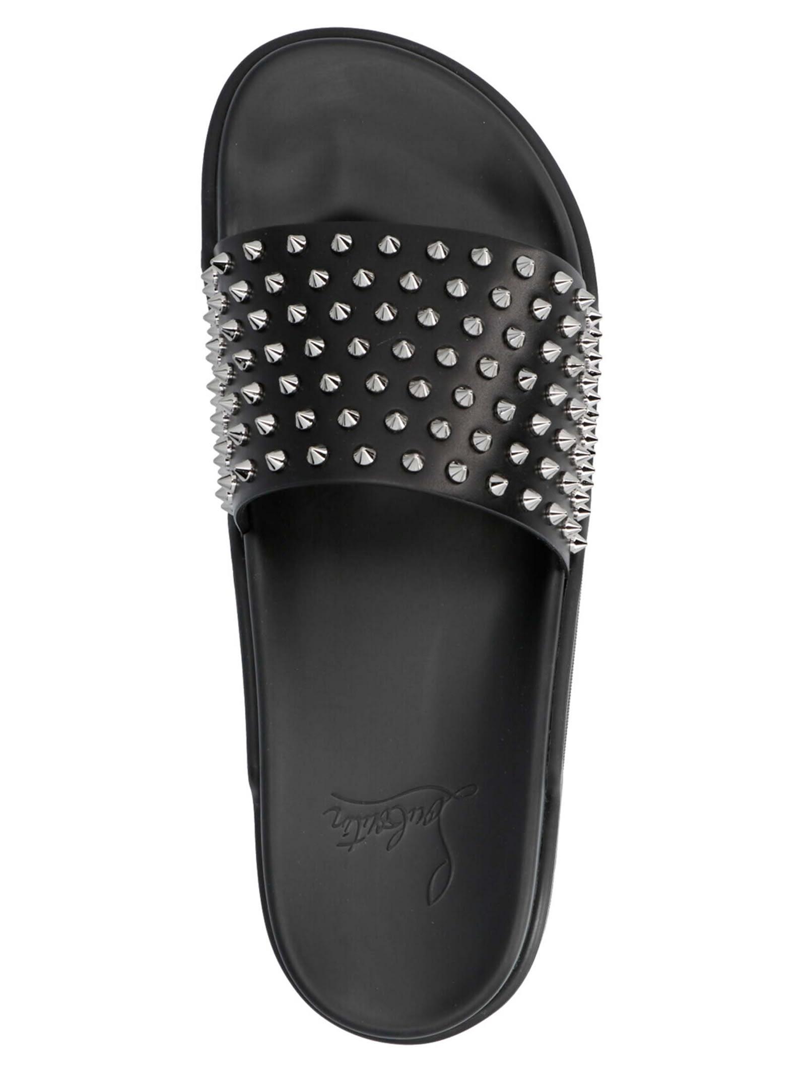 Christian Louboutin Pool Fun Slides in Black for Men | Lyst