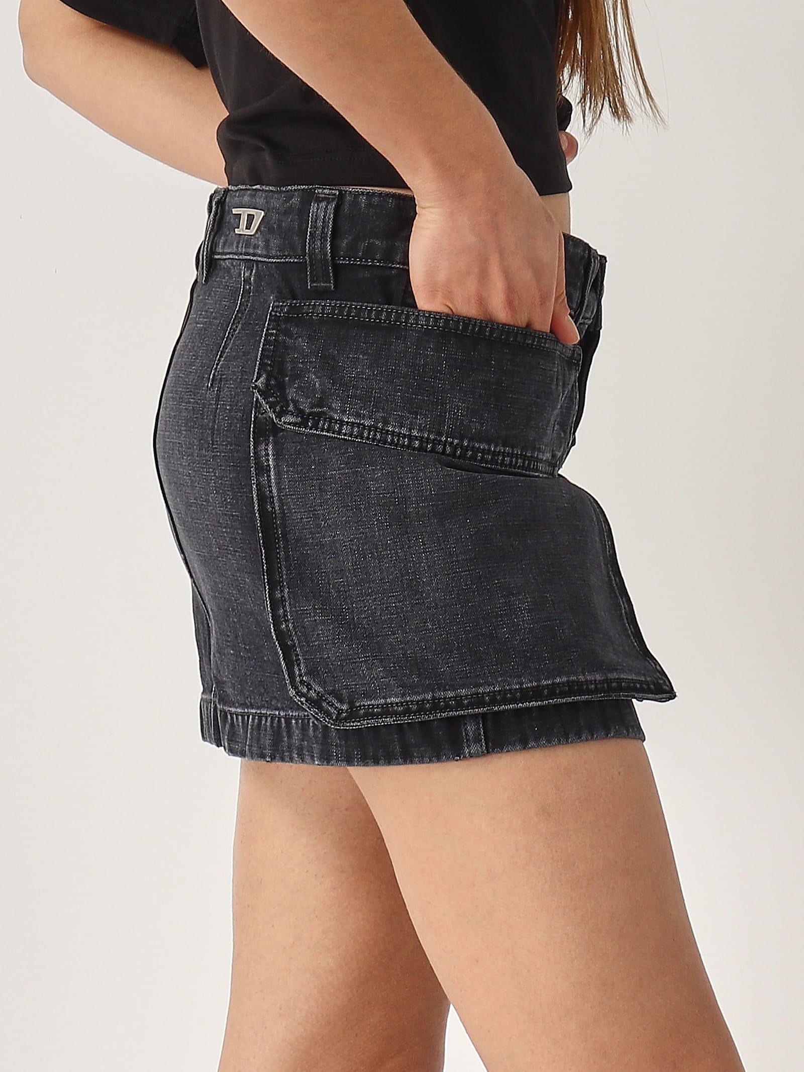 最終1点＊DIESEL「DE-TON」 Denim Skirt Black DIESEL De-Ton Skirt in Black | Lyst