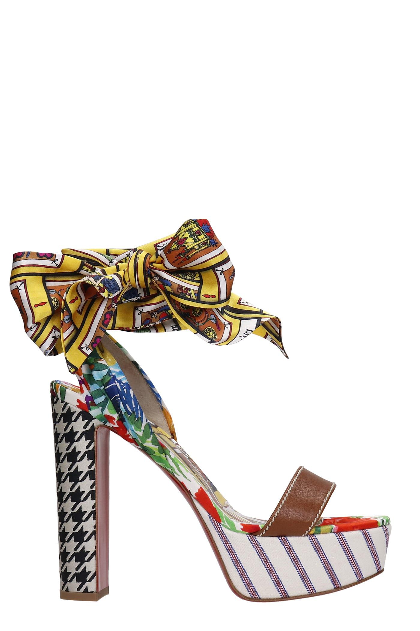 Christian Louboutin Alta 130 Sandals In Fabric | Lyst
