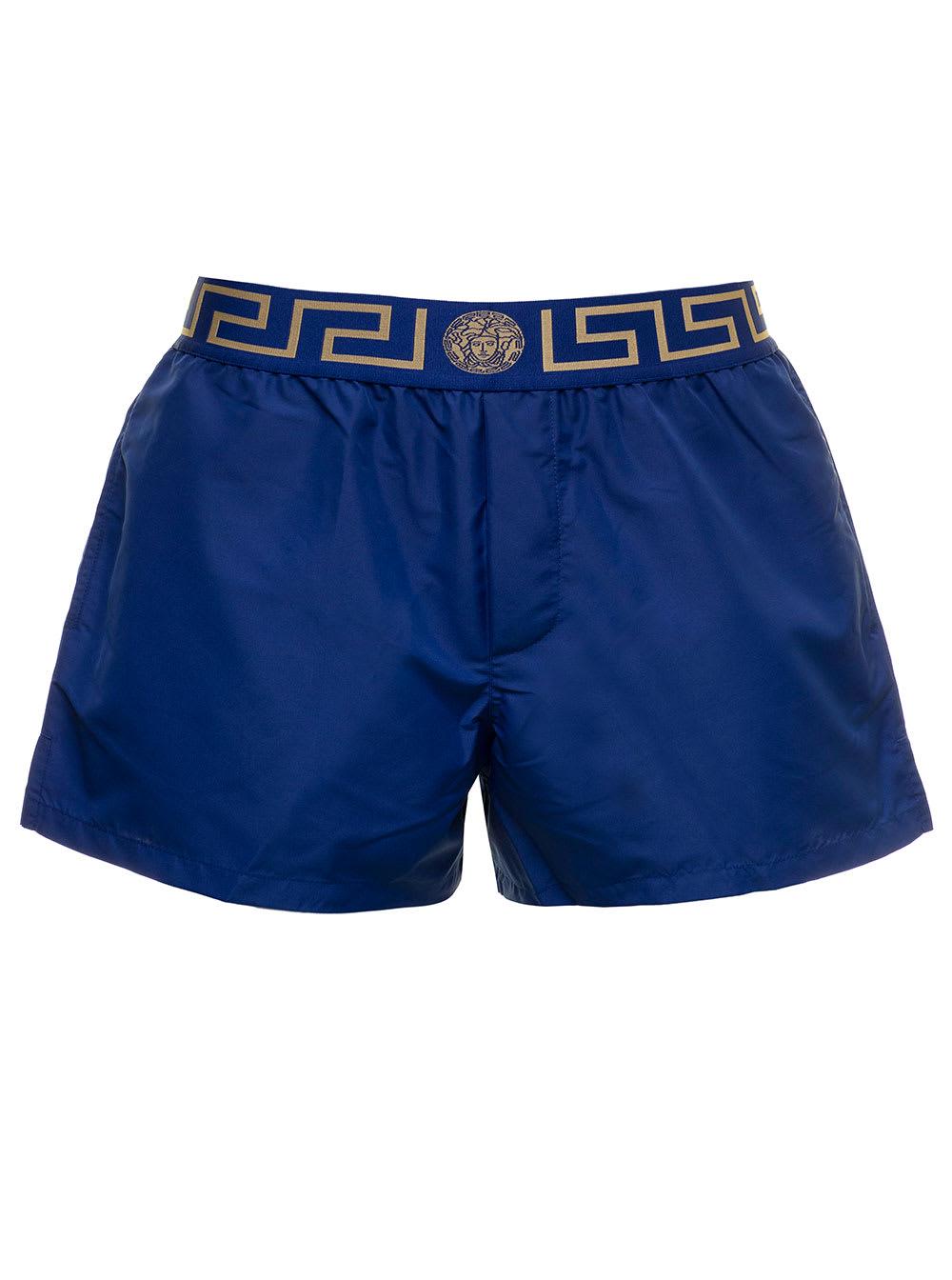 Versace Greca-trim Swim Shorts in Blue for Men Mens Clothing Beachwear Save 27% 