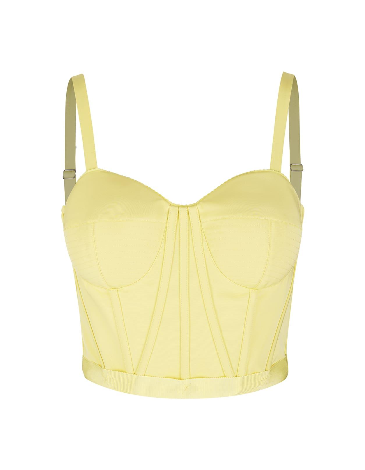 Alexander McQueen Woman Light Yellow Corset Top