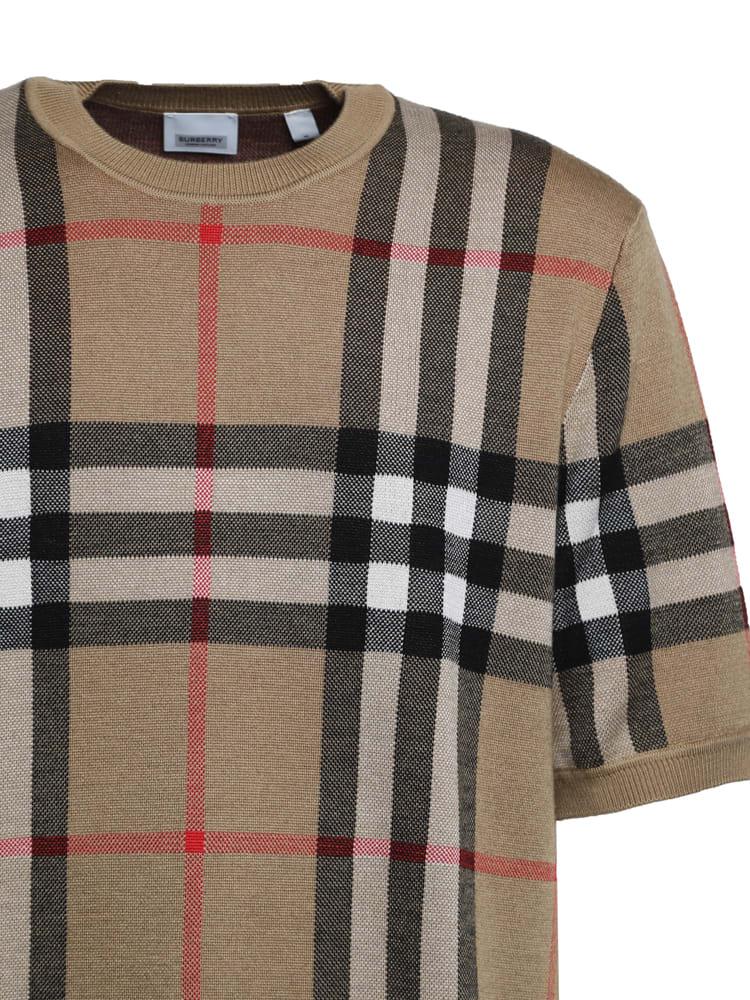 Burberry Wool T-shirt With Vintage Check Print for Men | Lyst