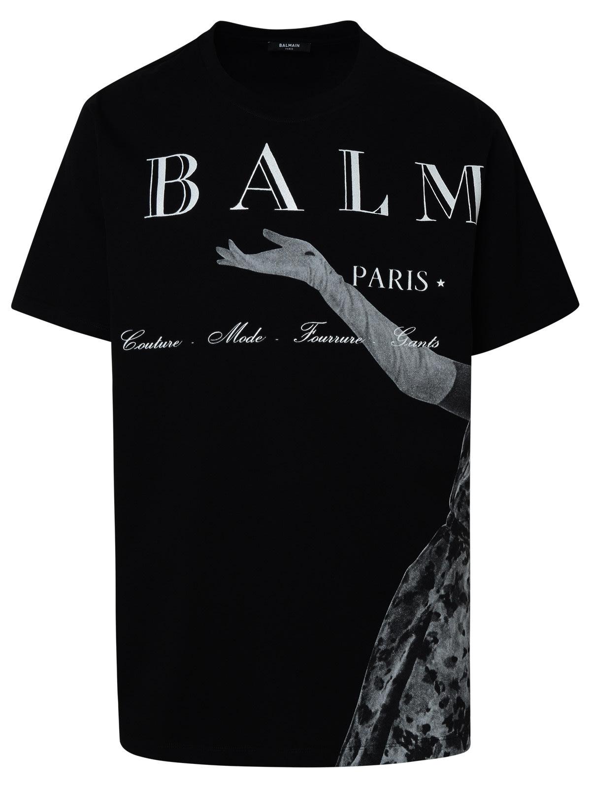 Balmain graphic-print cotton T-shirt - Black