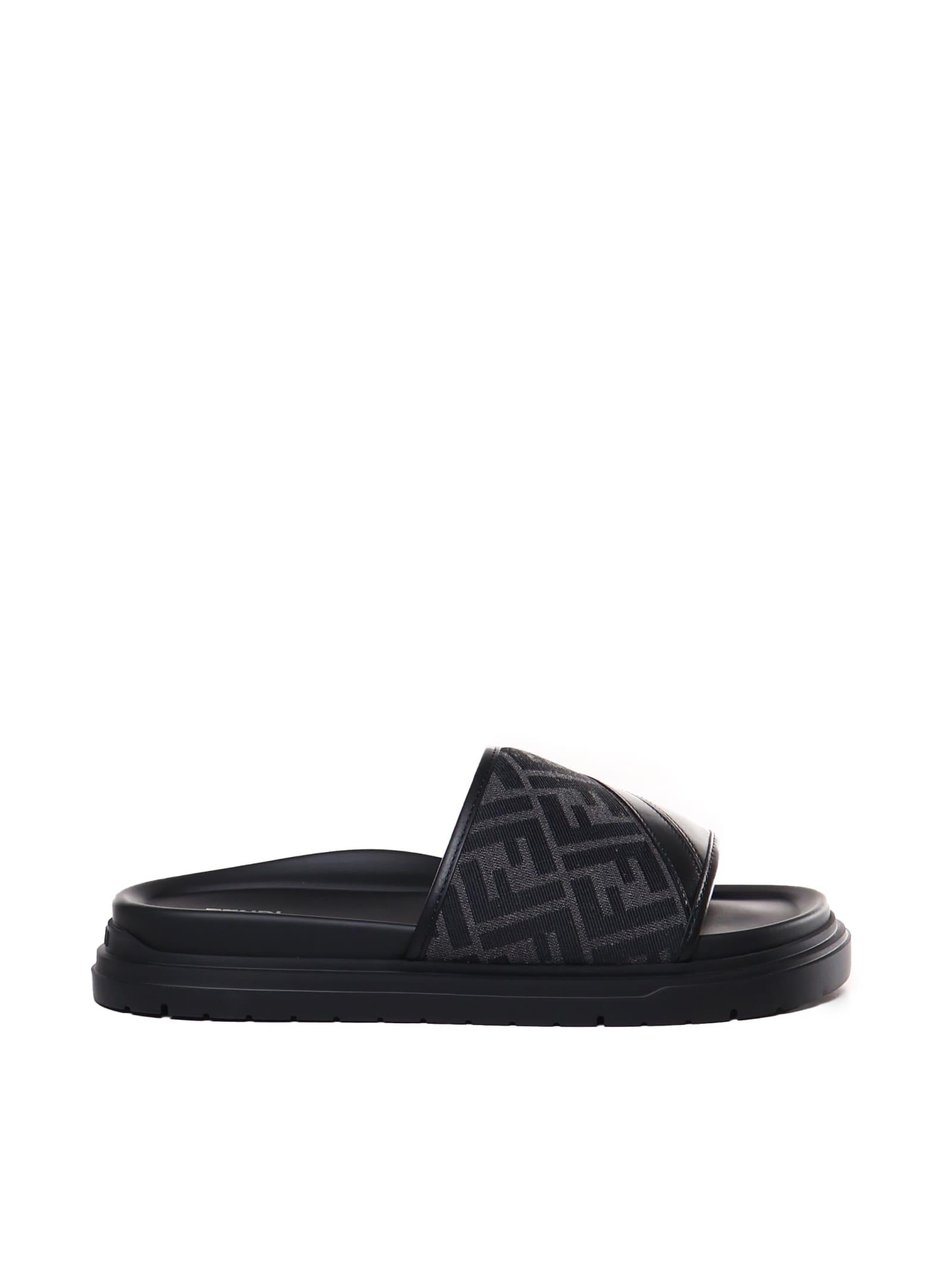 Fendi Slide in Black for Men Lyst