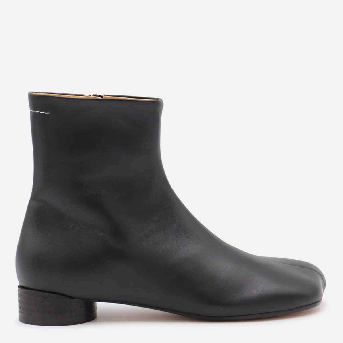 ショートブーツ・ブーティ MM6 Maison Margiela STIVALETTO IN PELLE Maison Margiela MM6 EUC Black Leather Peep Toe 2.75