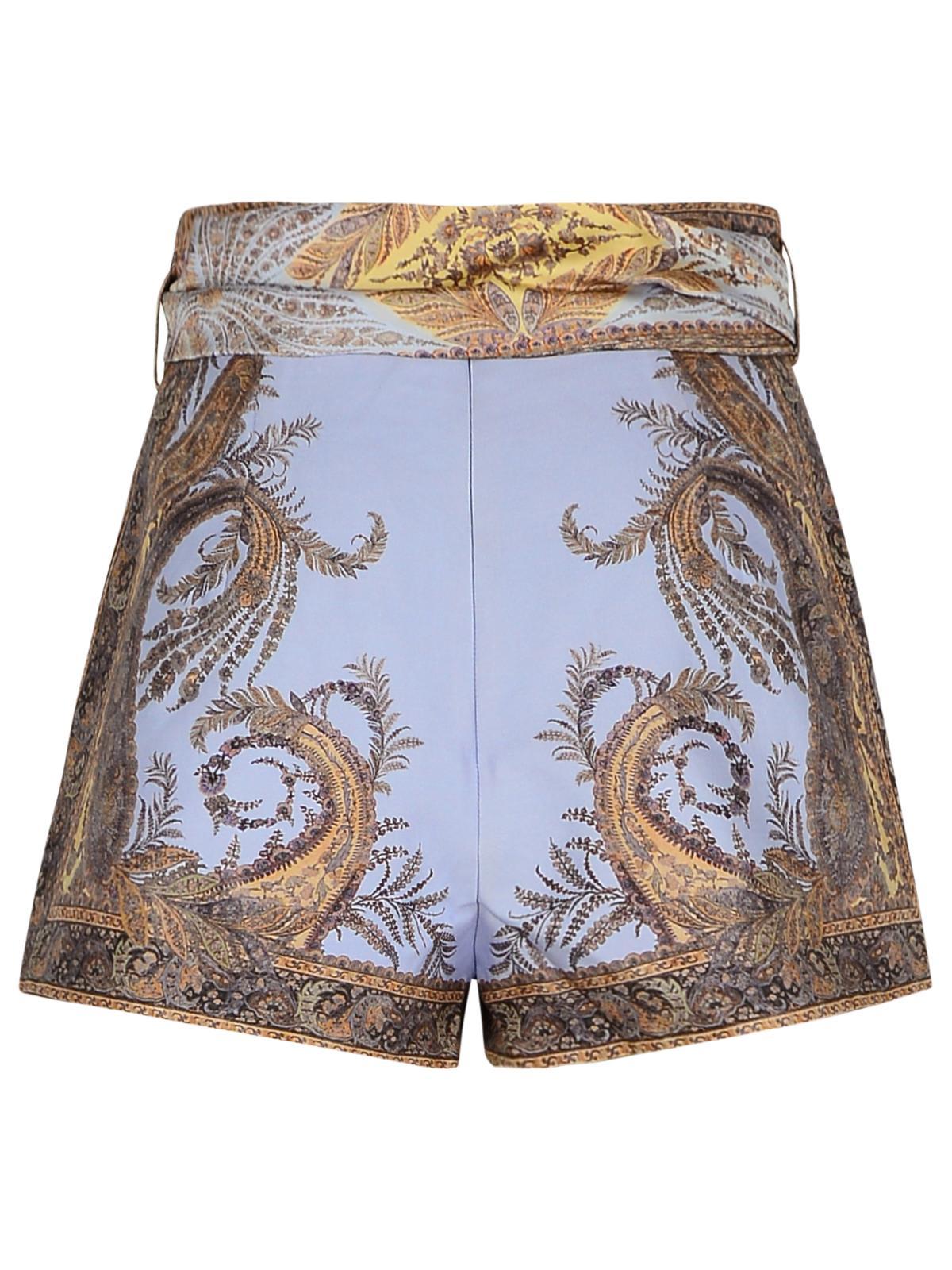 ショートパンツ ZIMMERMANN WHITE SILK SHORTS Zimmermann White Floral Silk Shorts | ShopSimon