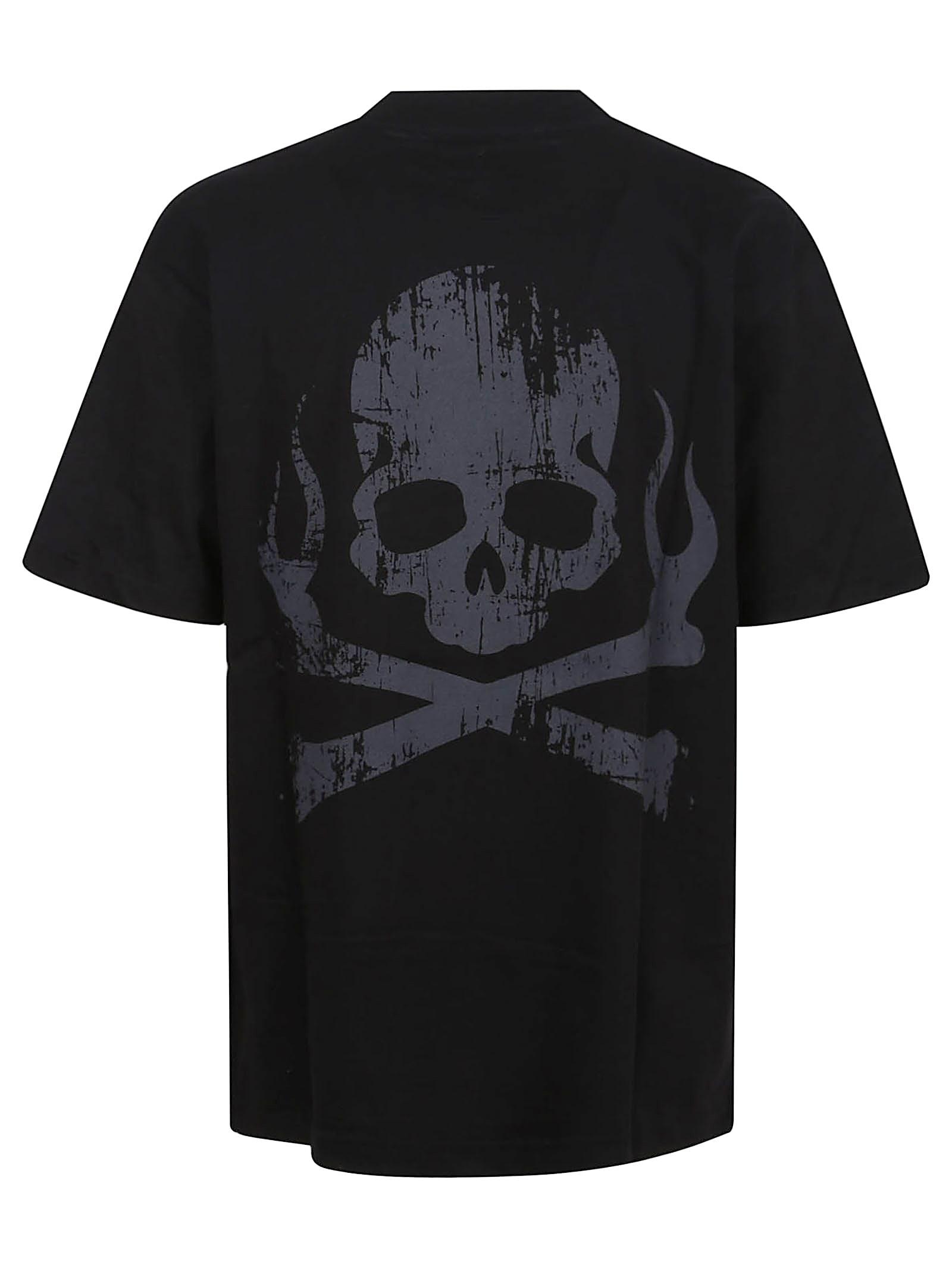 Vision Of Super T-Shirt With Ruined Skull Print, Embroidered