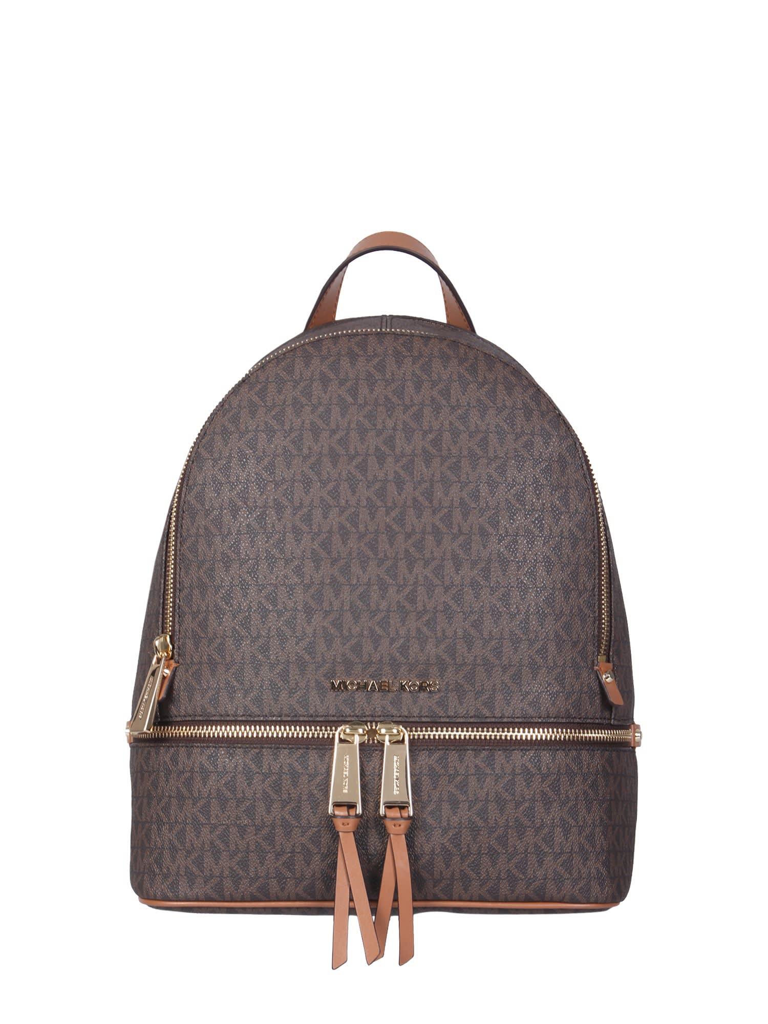 MICHAEL Michael Kors Rhea Zipper Medium Backpack in Brown | Lyst