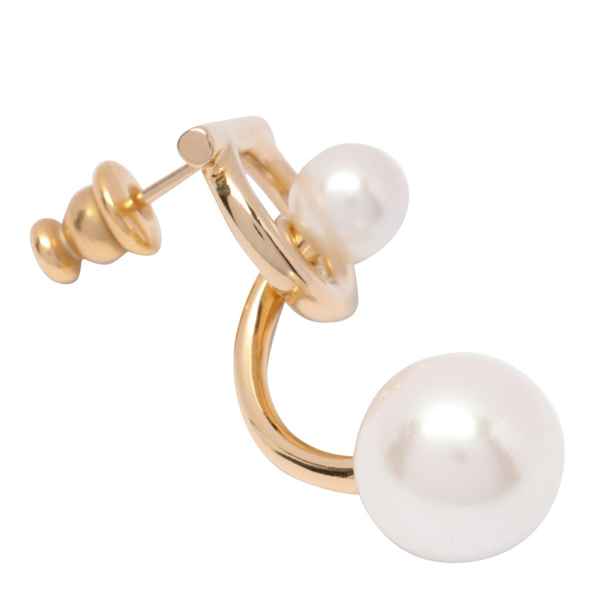 Gancini faux-pearl jacket earrings