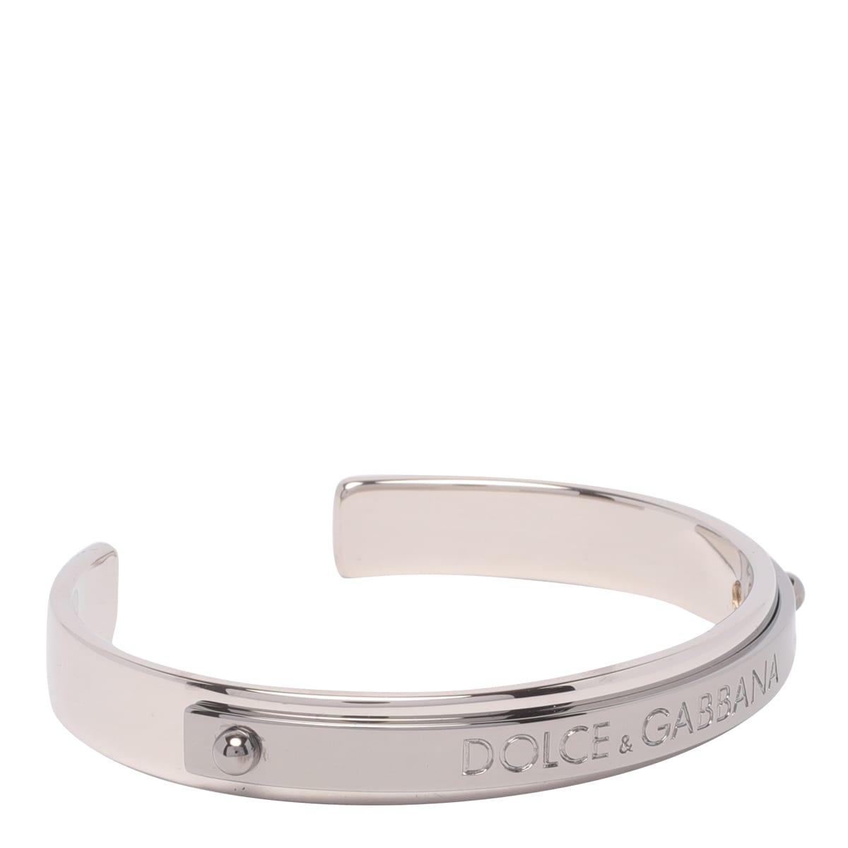 Dolce & Gabbana Rigid Bracelet With Logo in White for Men | Lyst