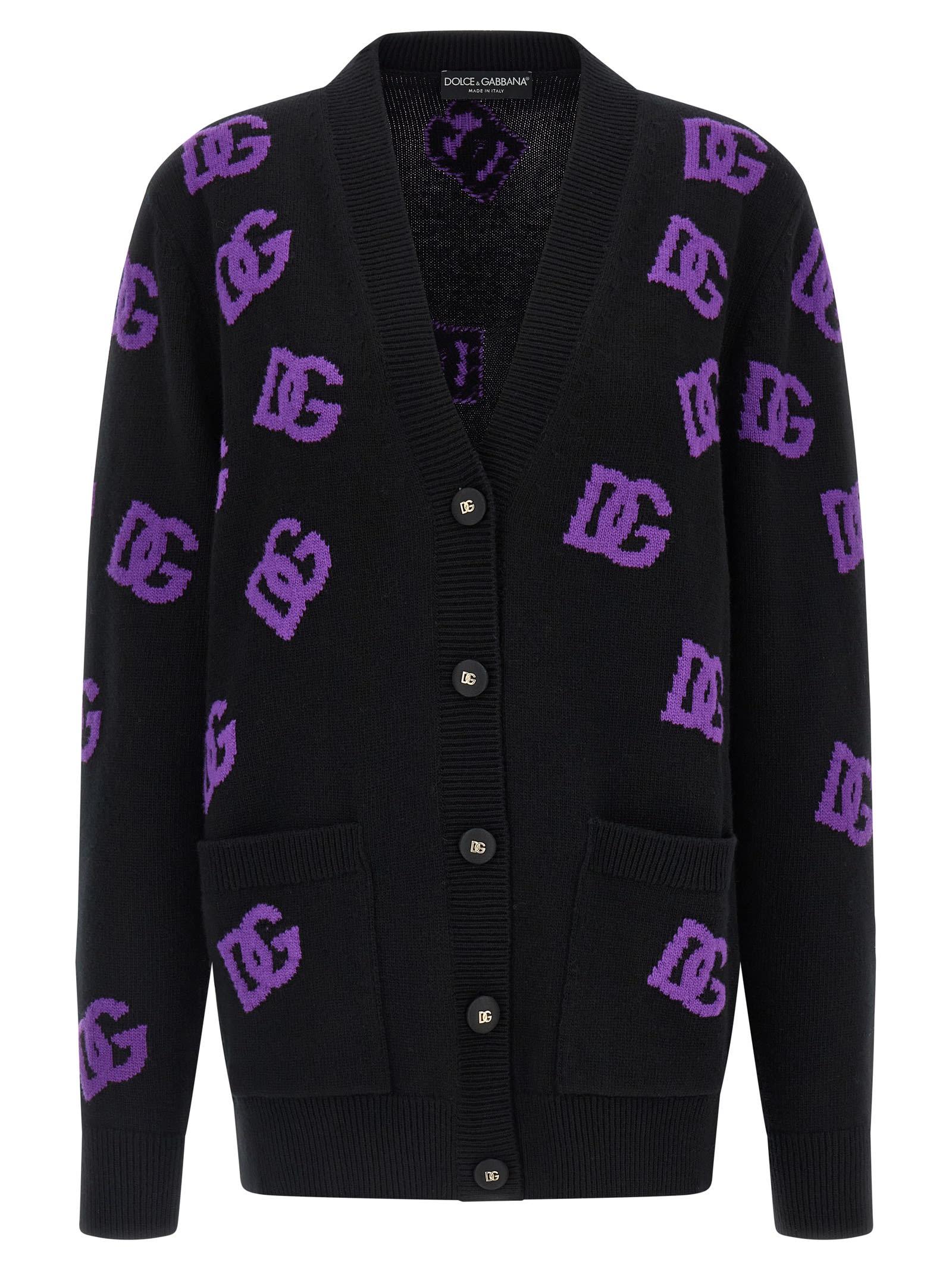 【送料&関税込】Dolce & Gabbana Cardigan With Logo Cashmere and wool cardigan with branded tag in Black for Men